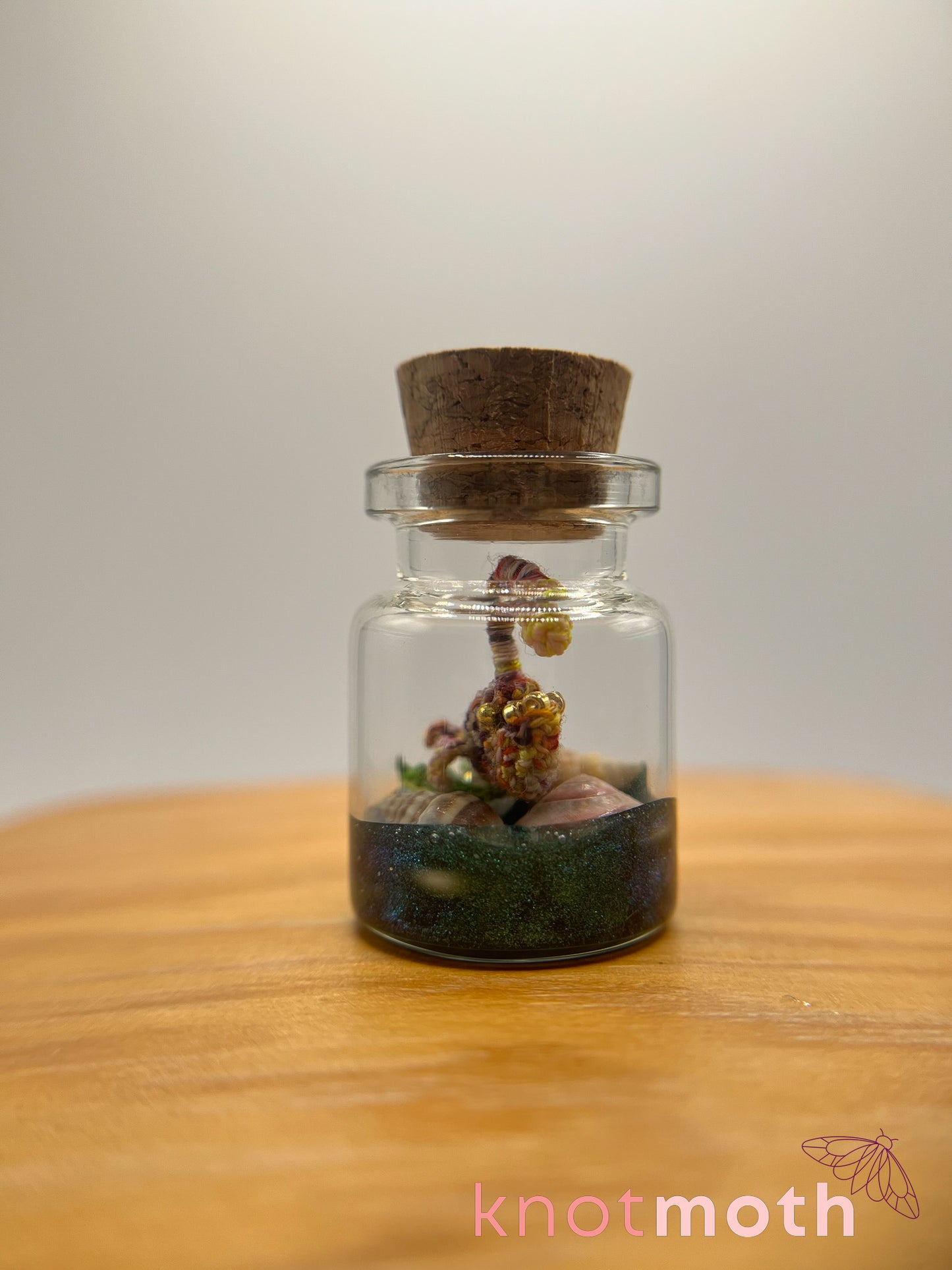 aurelia anglerfish glow-in-the-dark micro crochet jar
