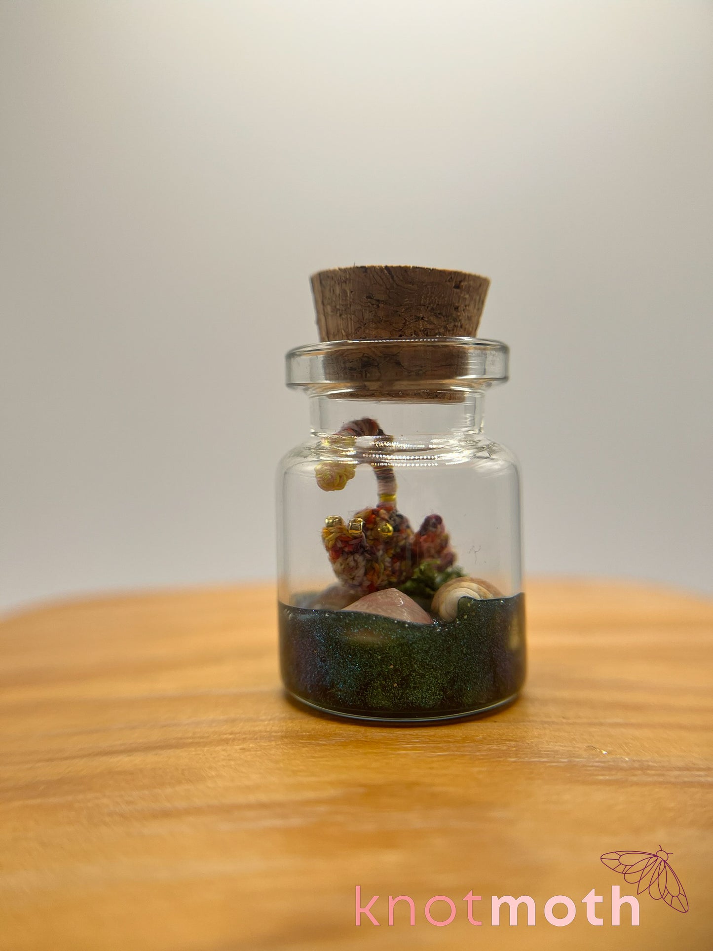 aurelia anglerfish glow-in-the-dark micro crochet jar