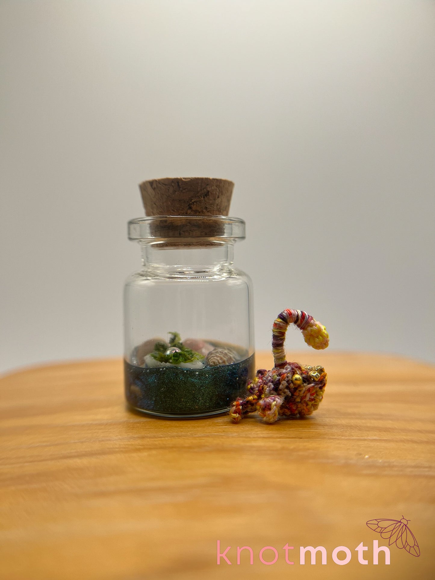 aurelia anglerfish glow-in-the-dark micro crochet jar