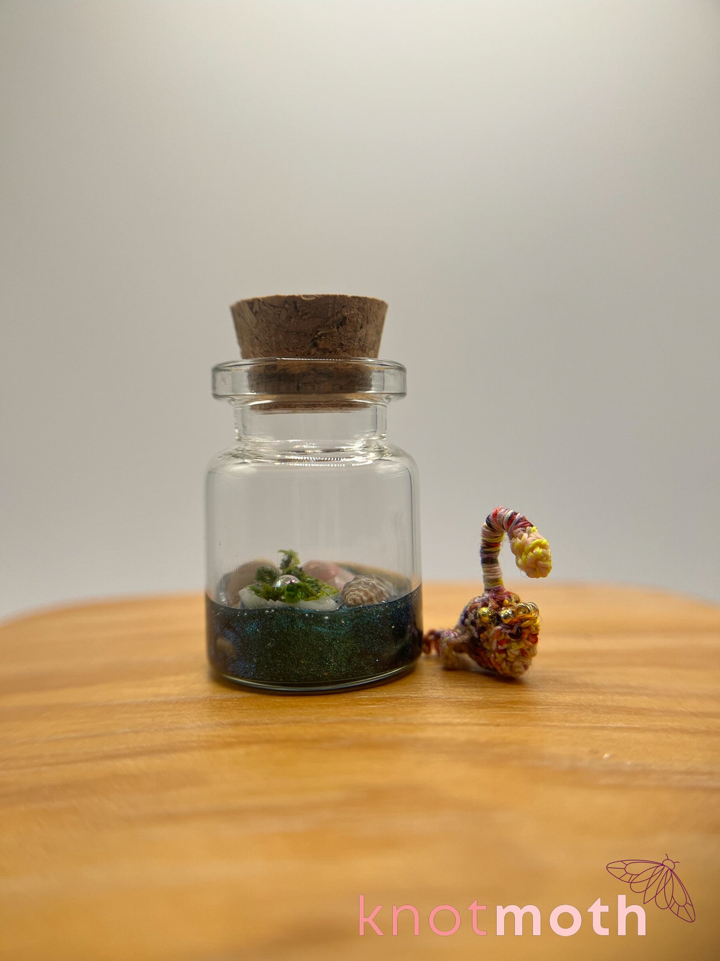 aurelia anglerfish glow-in-the-dark micro crochet jar