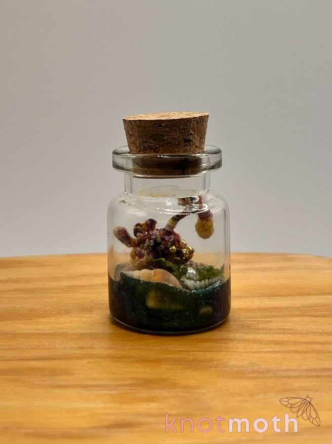 aurelia anglerfish glow-in-the-dark micro crochet jar