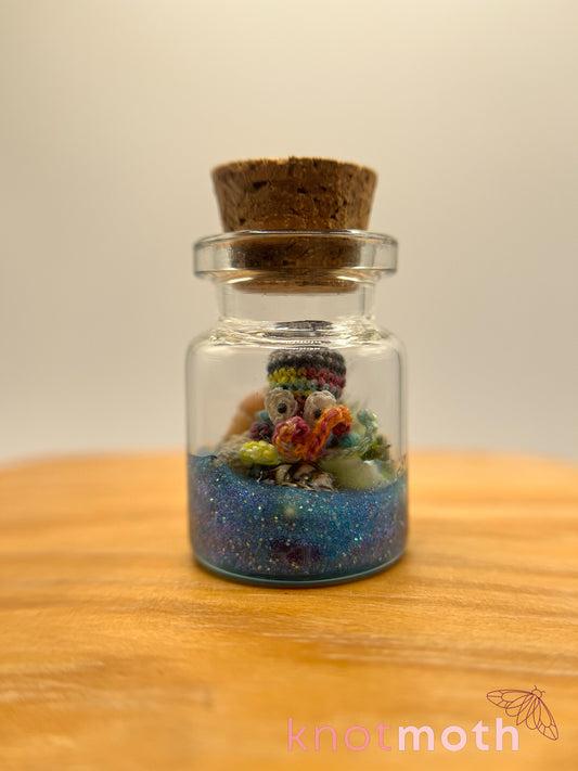 tenty octopus micro crochet jar