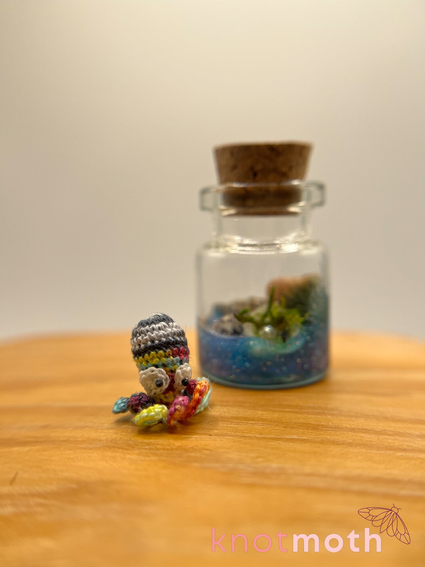 tenty octopus micro crochet jar