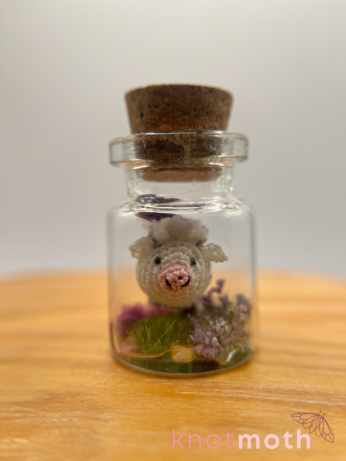 clarabelle cow & briella butterfly micro crochet jar