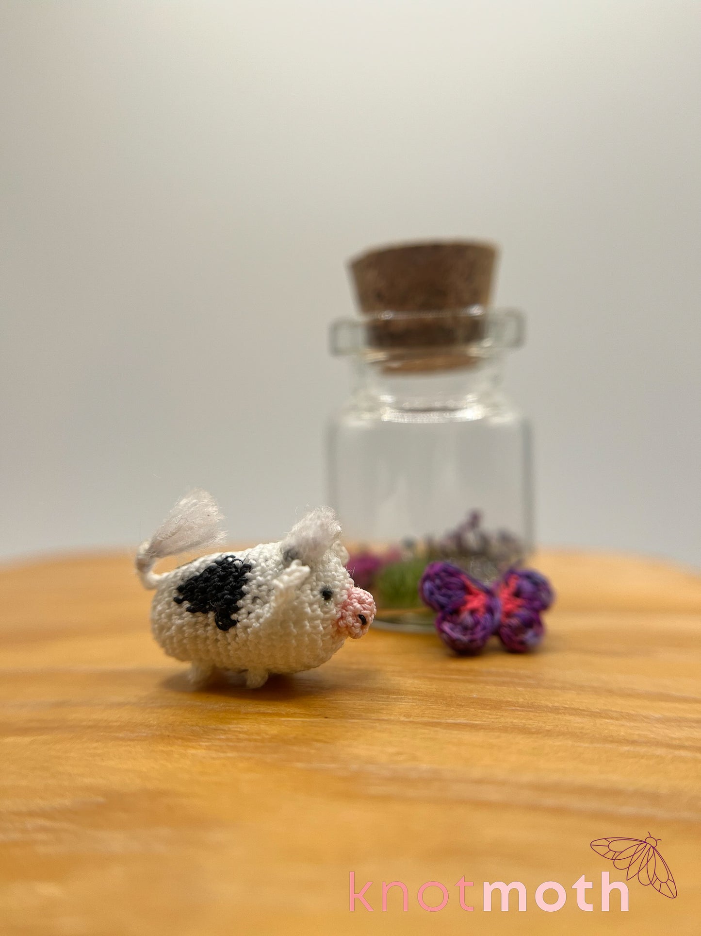 clarabelle cow & briella butterfly micro crochet jar