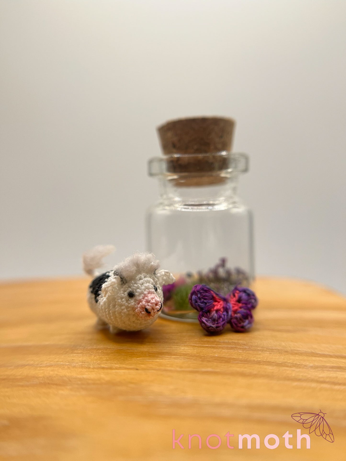 clarabelle cow & briella butterfly micro crochet jar