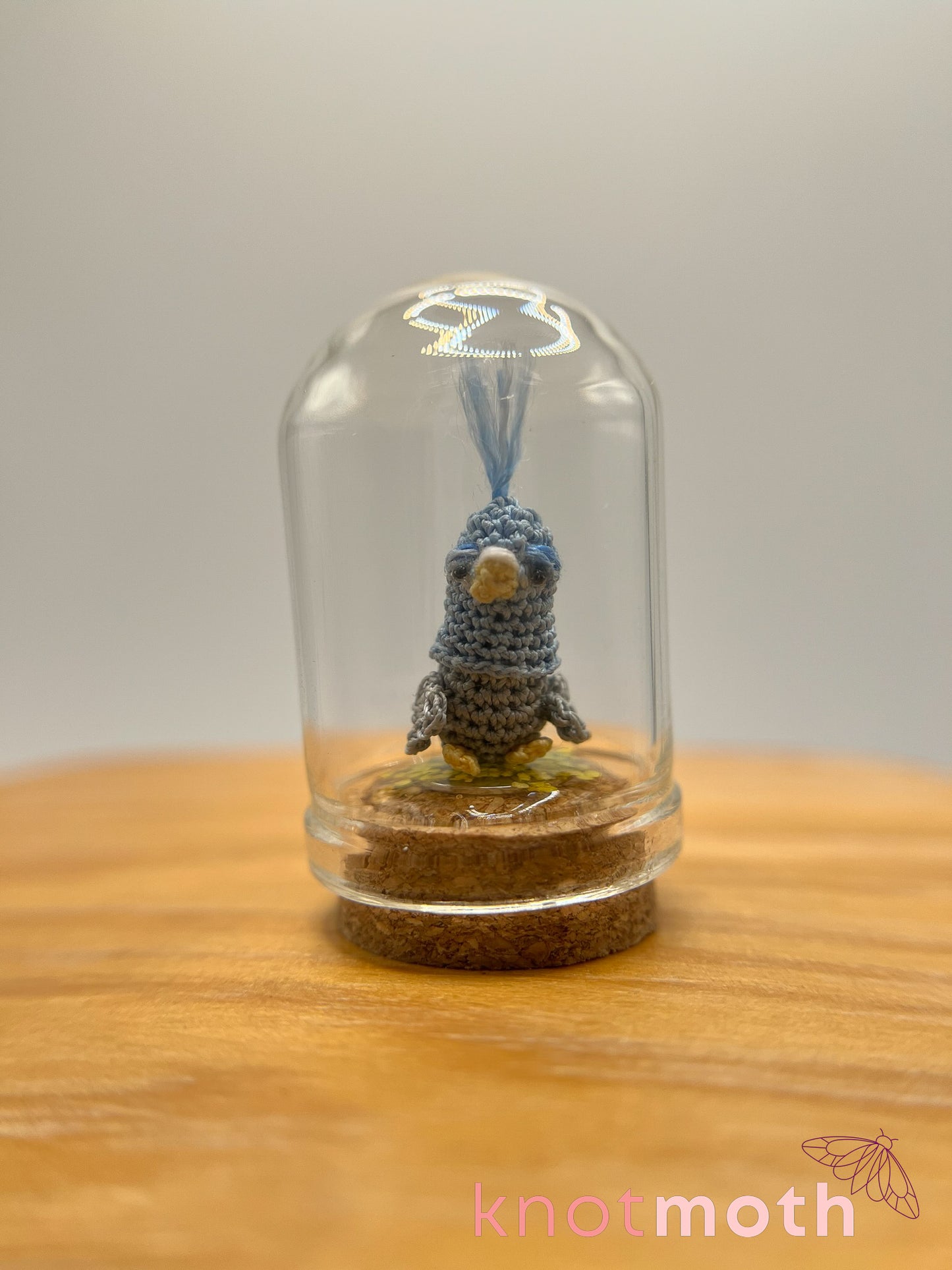 beckett birdie "pigeon" micro crochet cloche jar