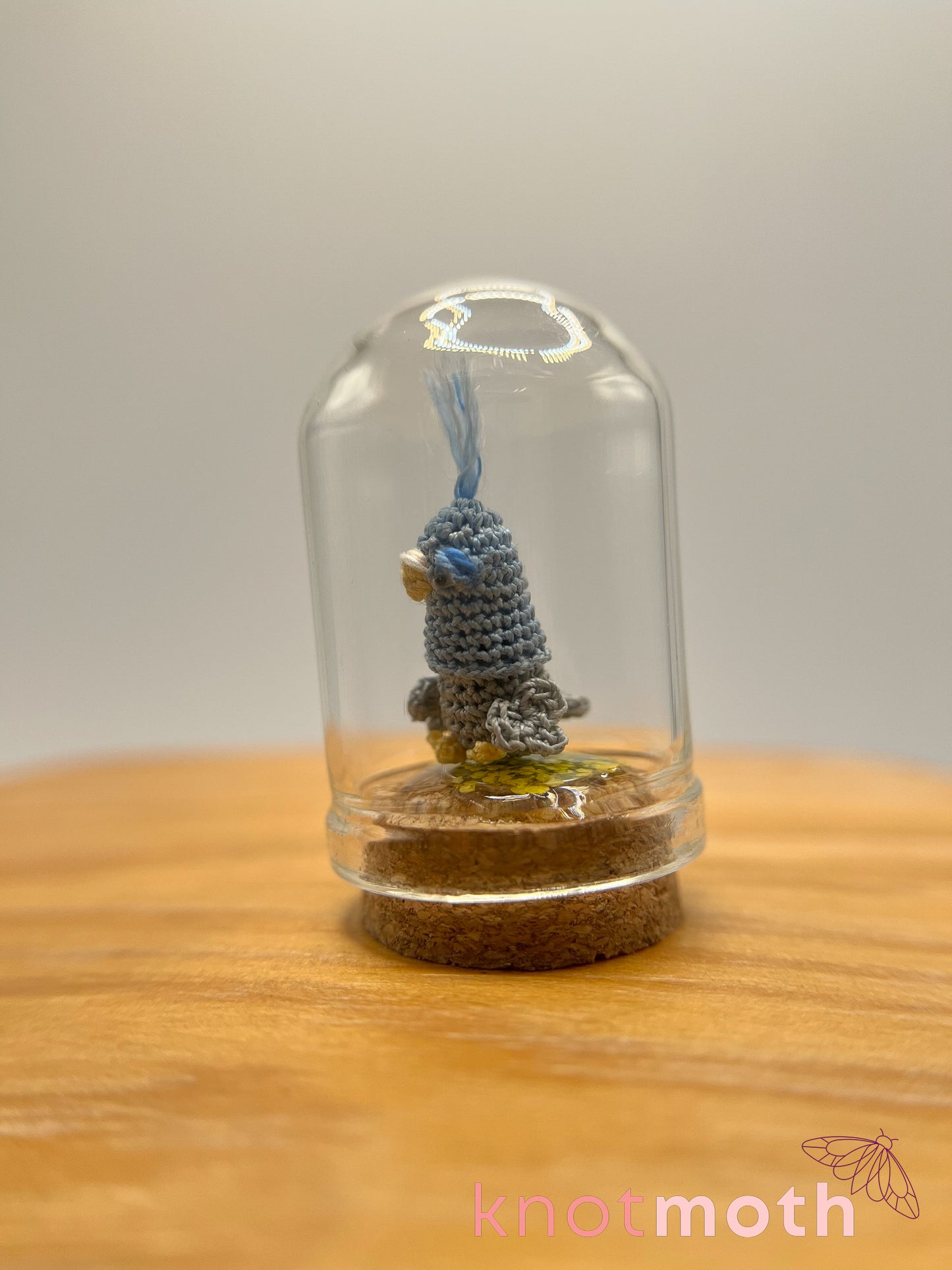 beckett birdie "pigeon" micro crochet cloche jar