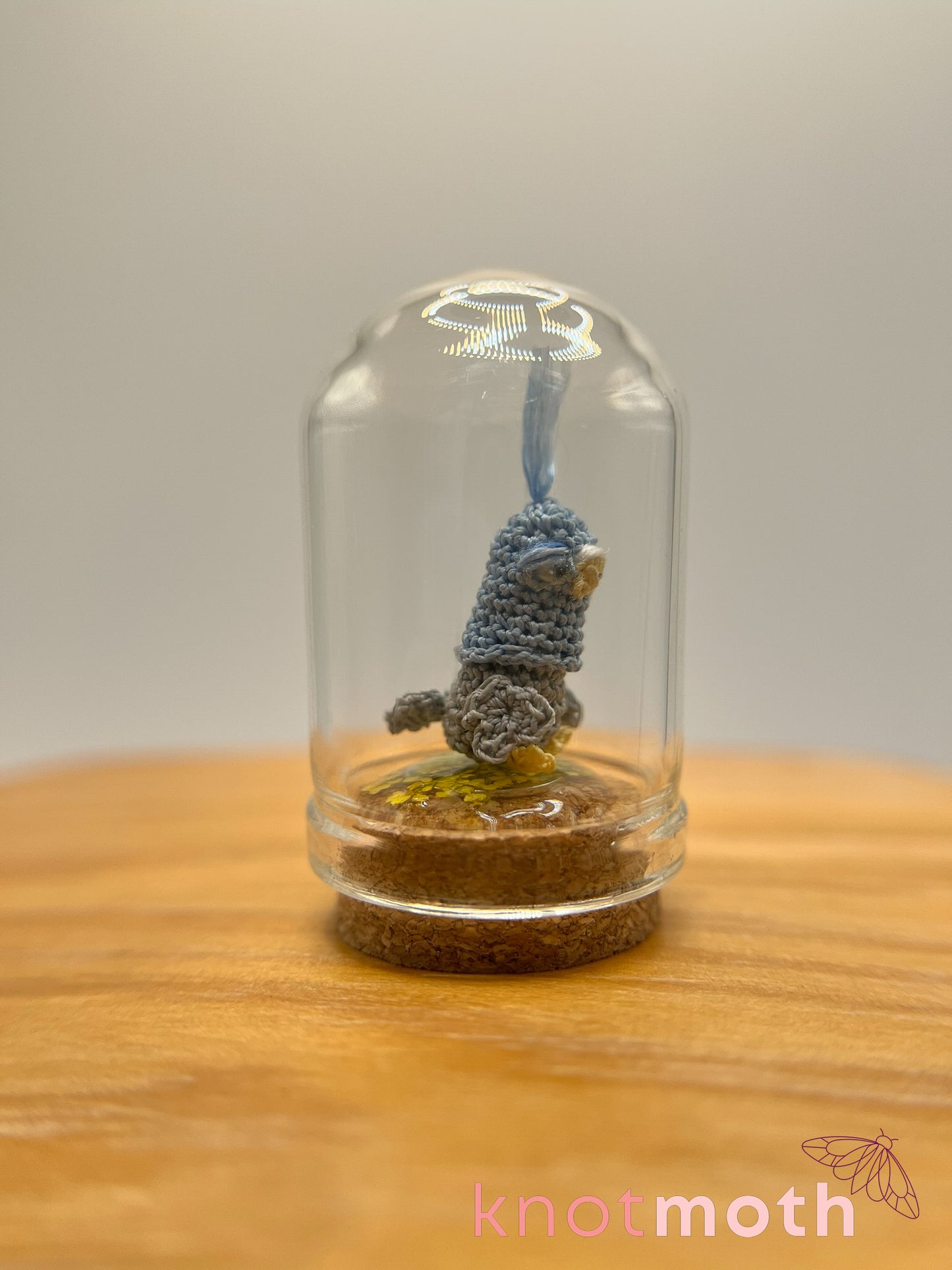 beckett birdie "pigeon" micro crochet cloche jar