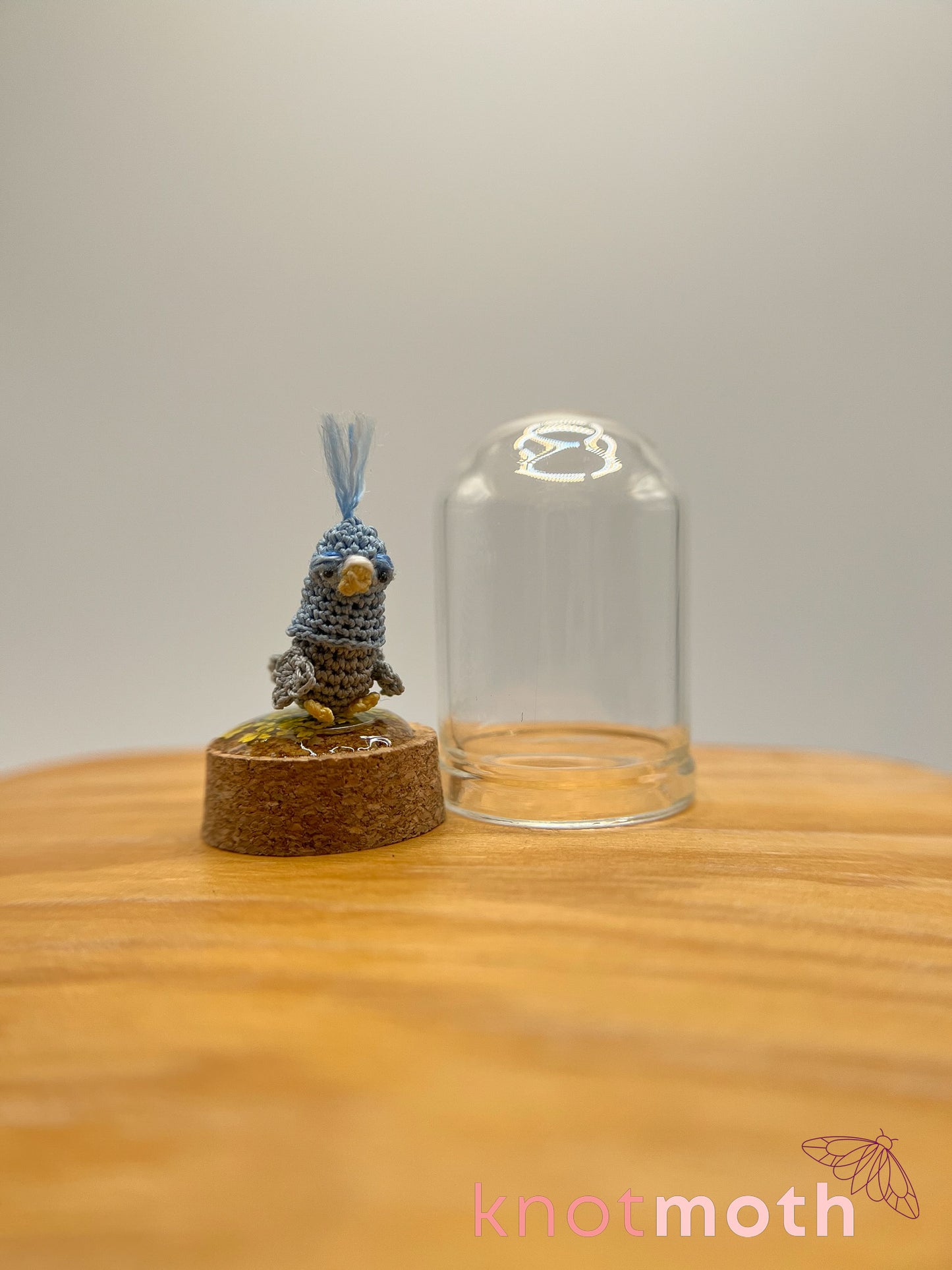 beckett birdie "pigeon" micro crochet cloche jar