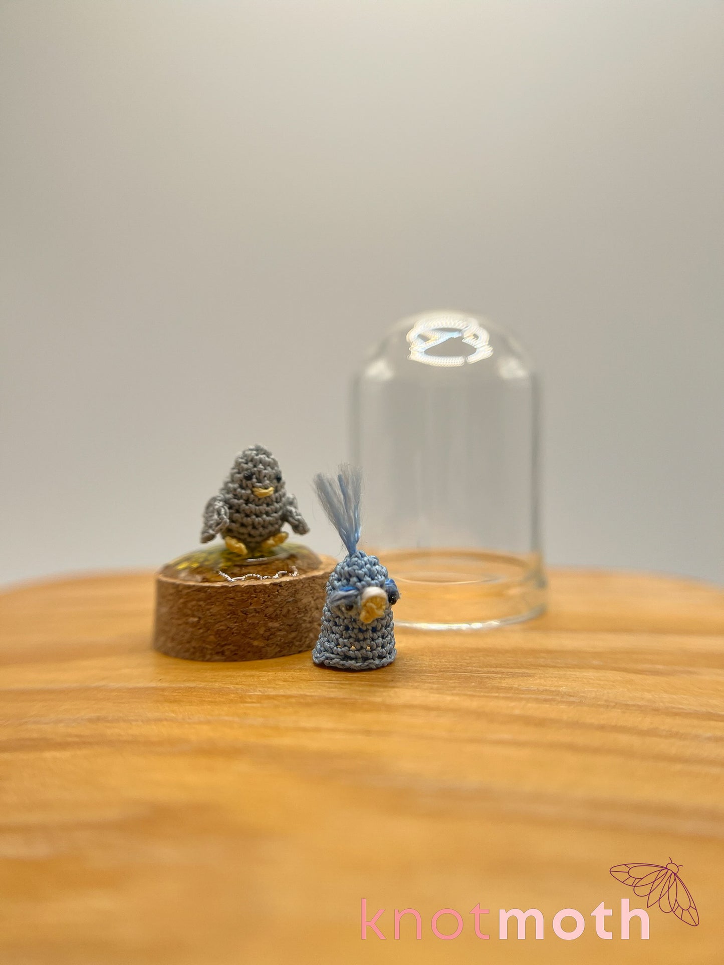beckett birdie "pigeon" micro crochet cloche jar
