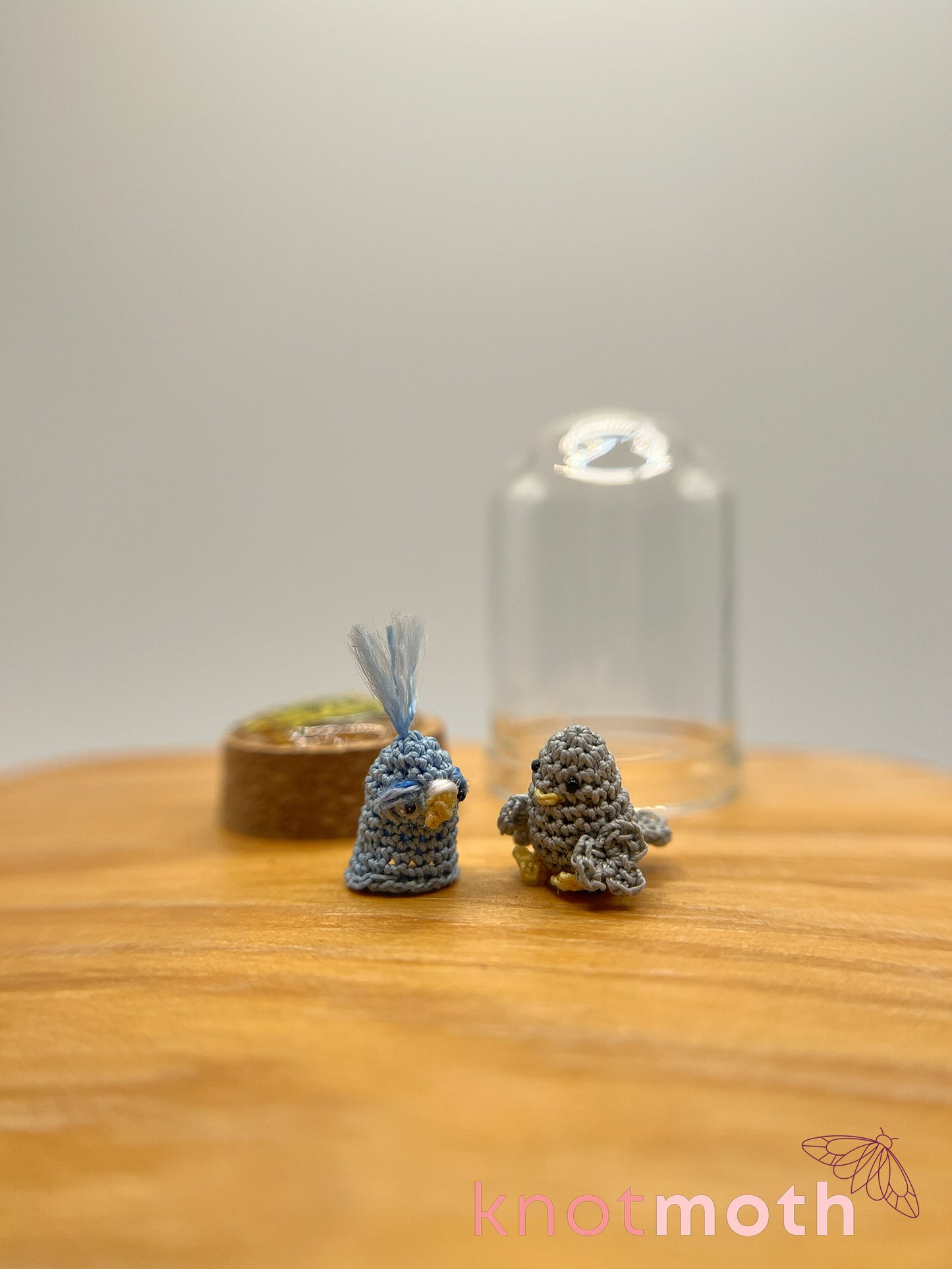 beckett birdie "pigeon" micro crochet cloche jar