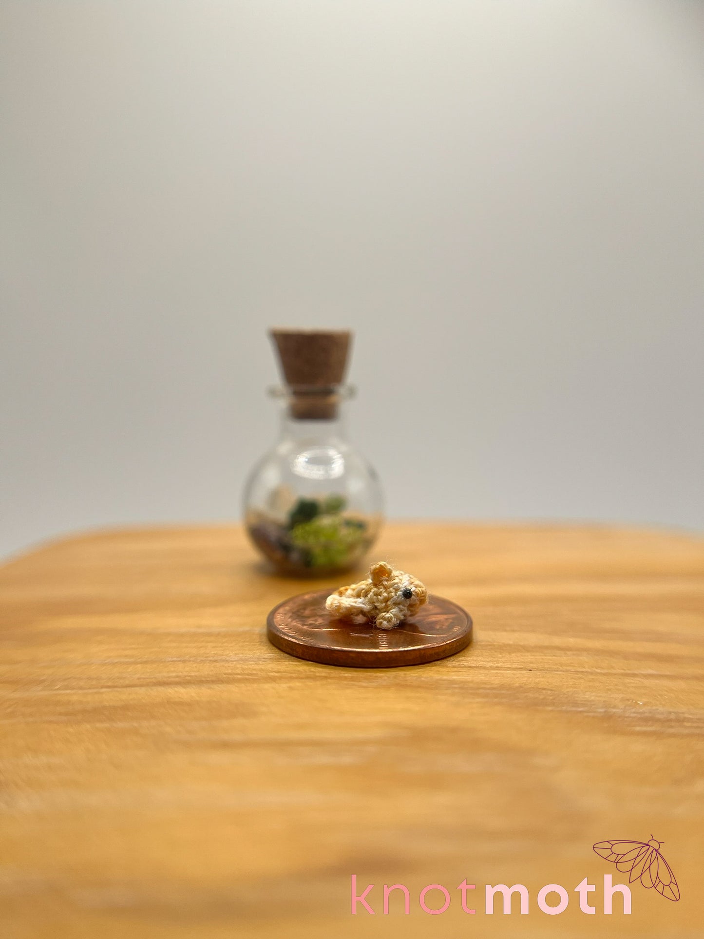 nicole goldfish & seaweed micro crochet trinket jar