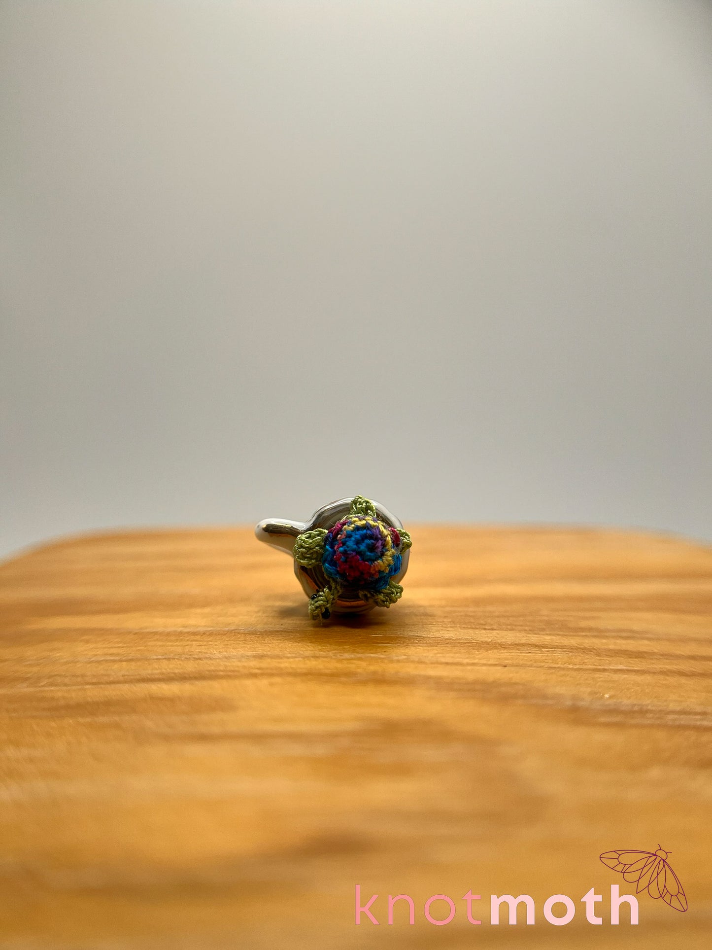 tula turtle micro crochet teacup trinket