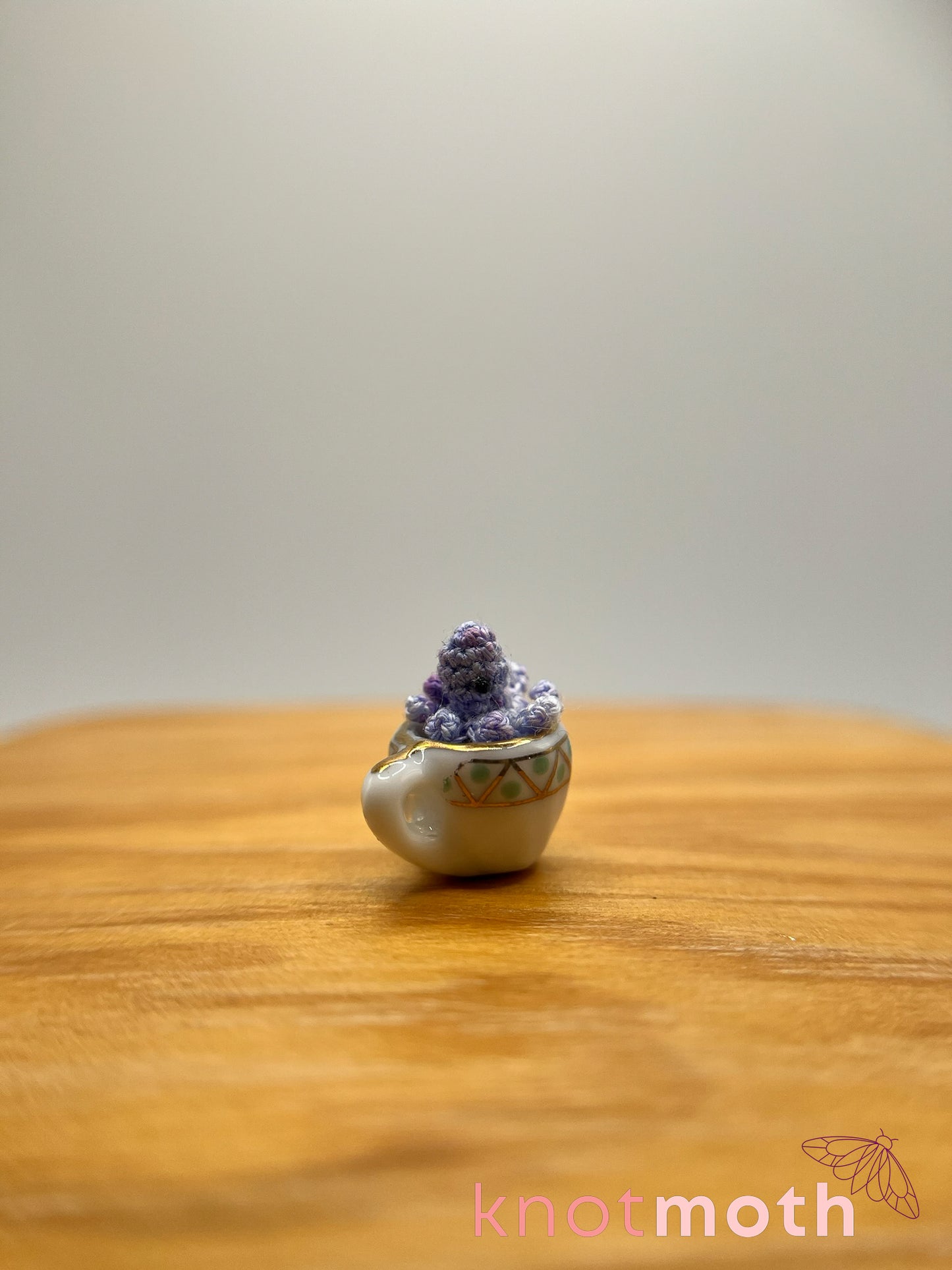 oren octopus micro crochet teacup trinket