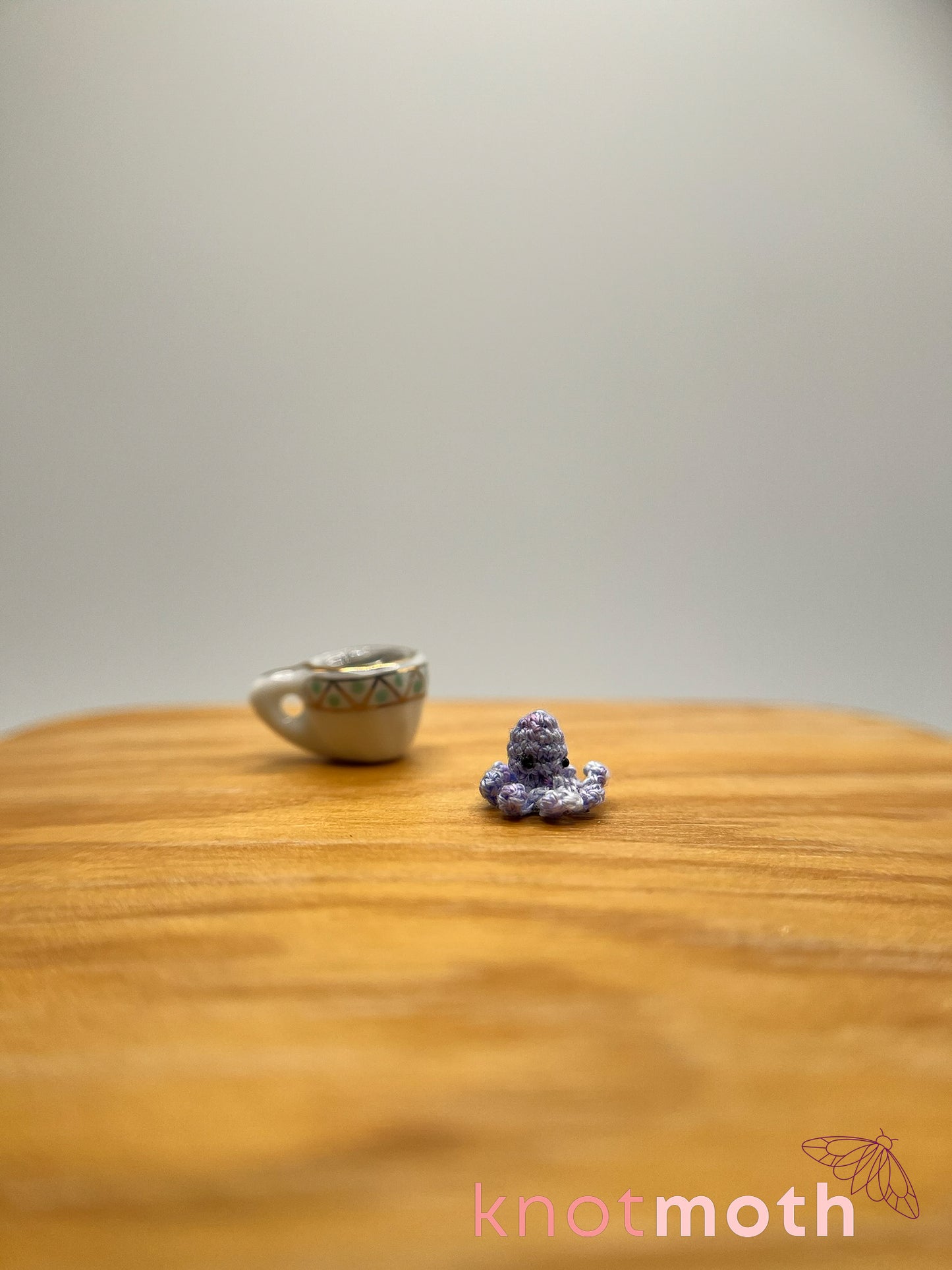oren octopus micro crochet teacup trinket