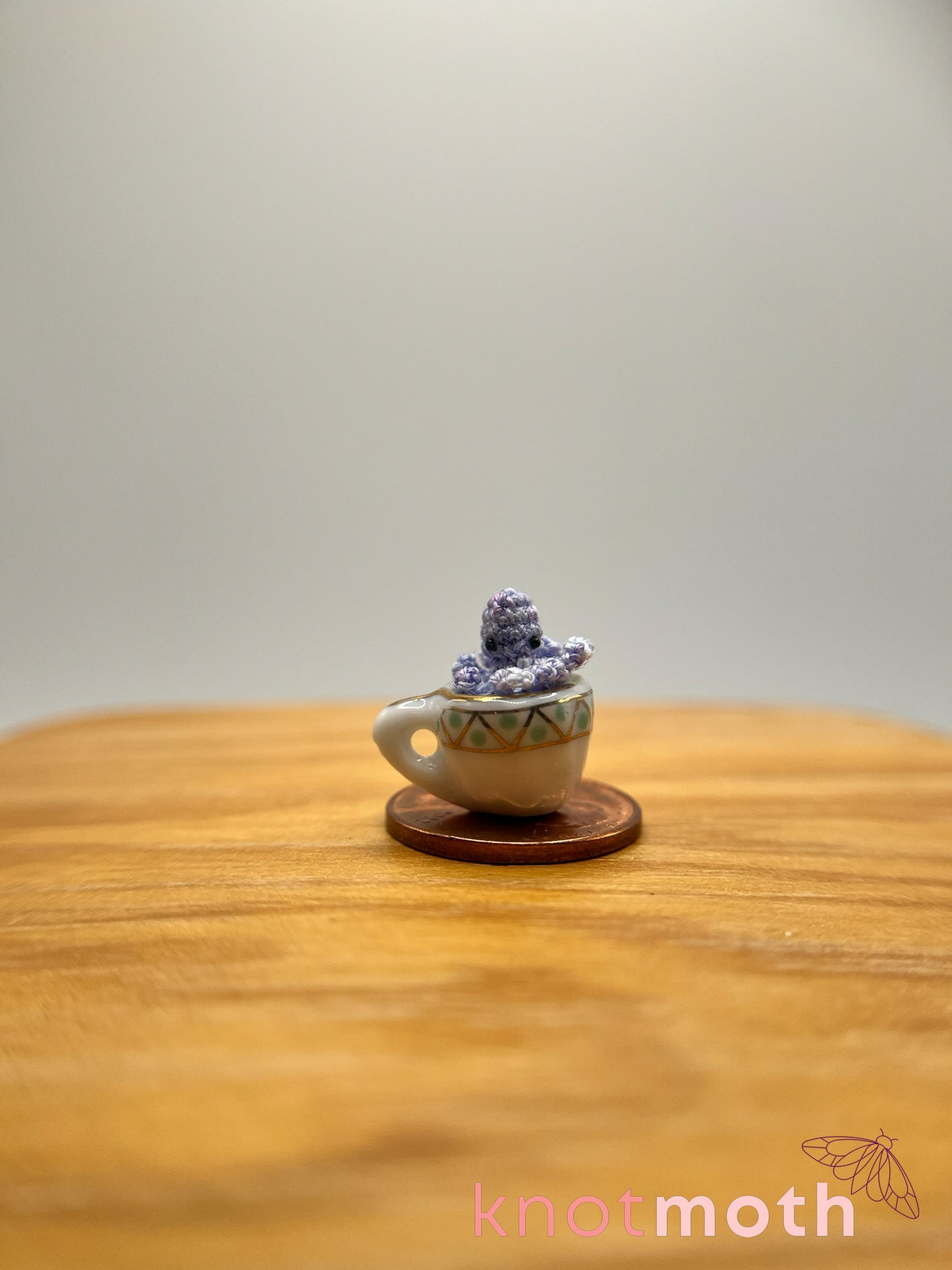 oren octopus micro crochet teacup trinket
