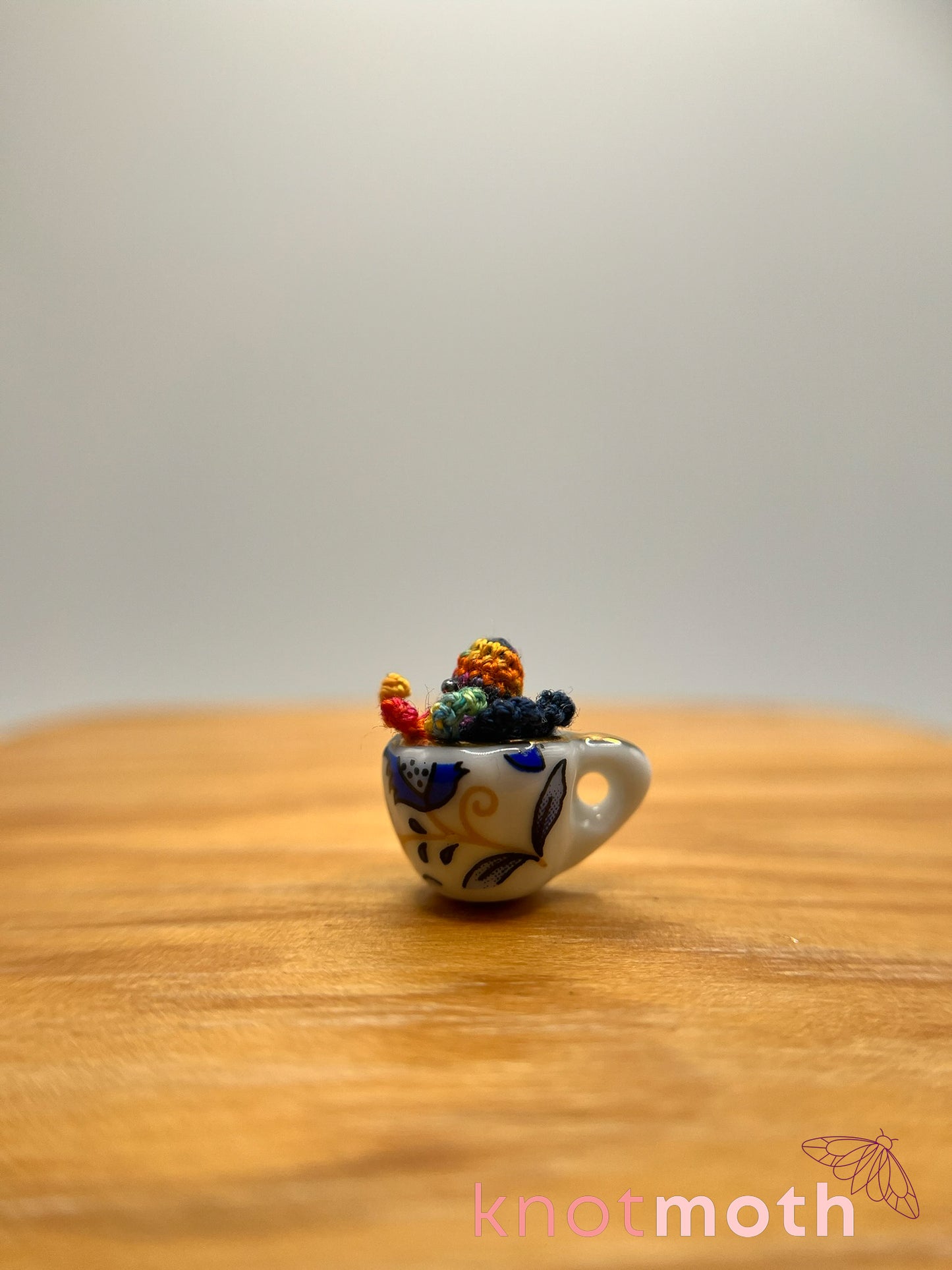 august octopus micro crochet teacup trinket