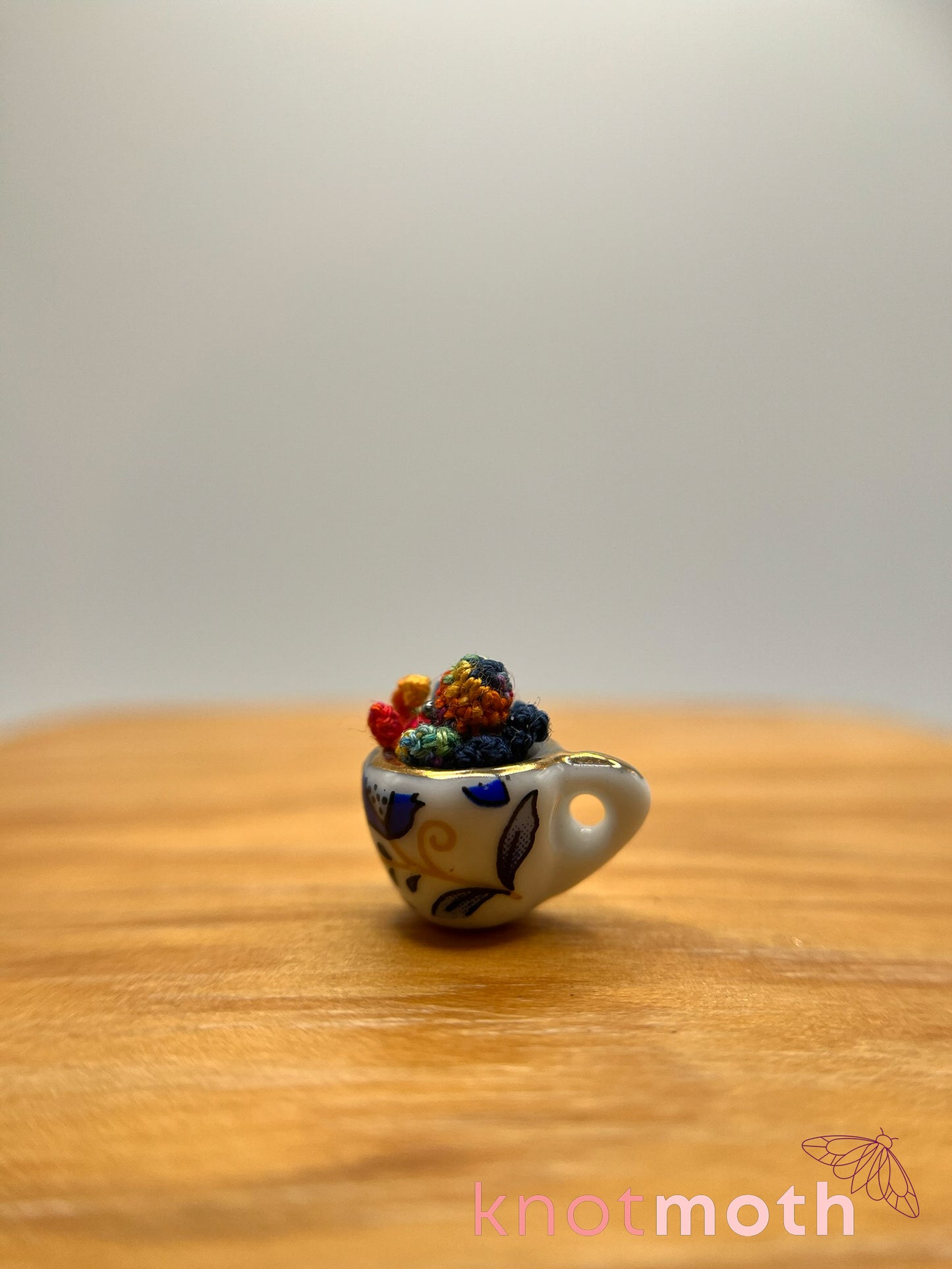 august octopus micro crochet teacup trinket