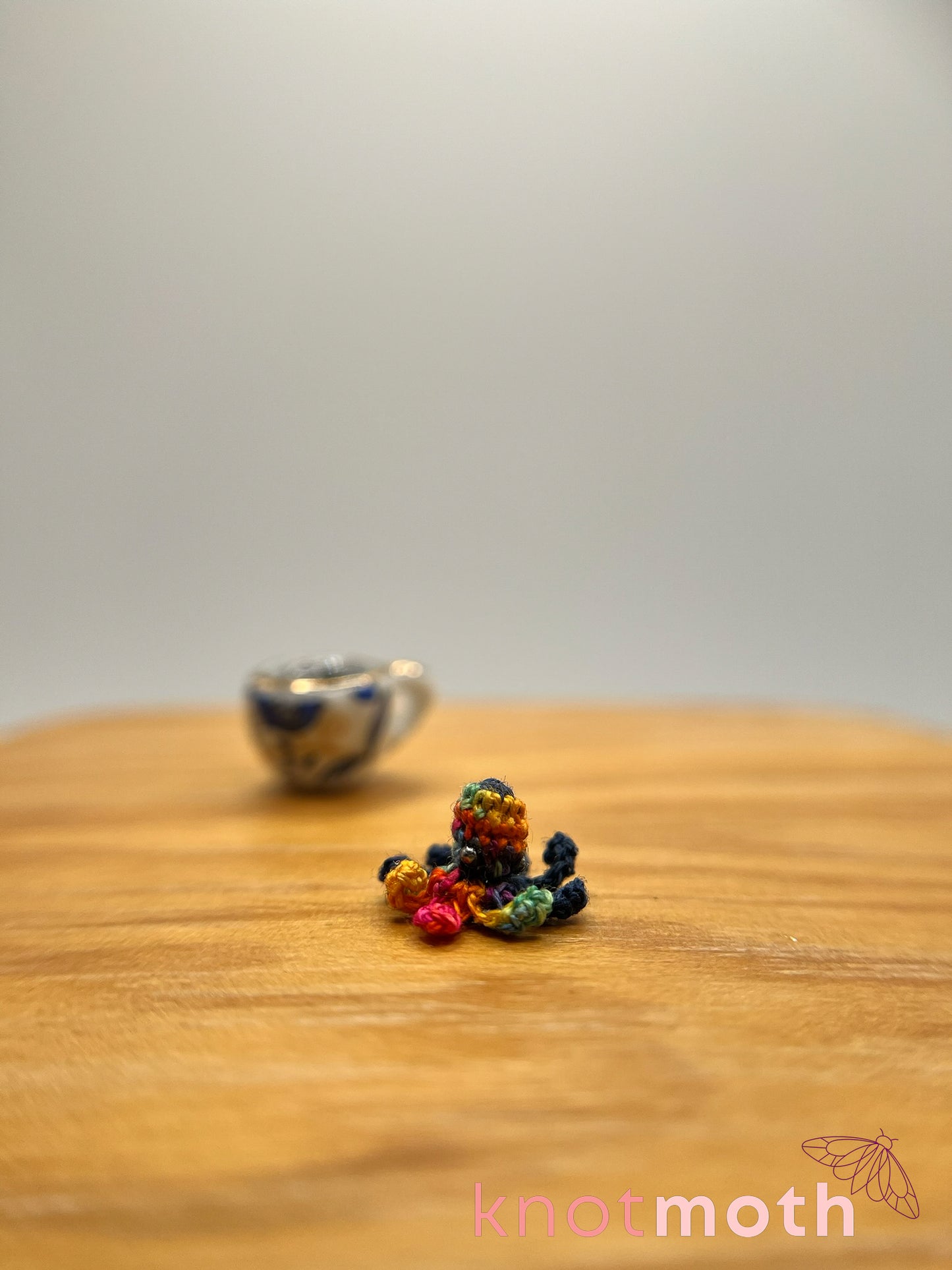 august octopus micro crochet teacup trinket