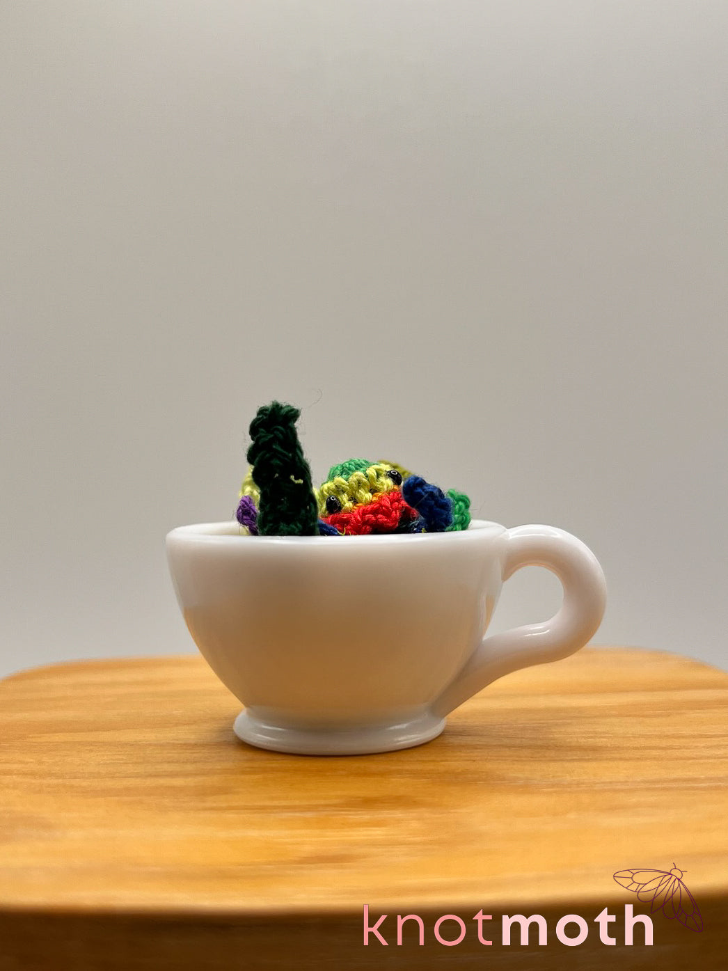 goji jellyfish micro crochet teacup trinket