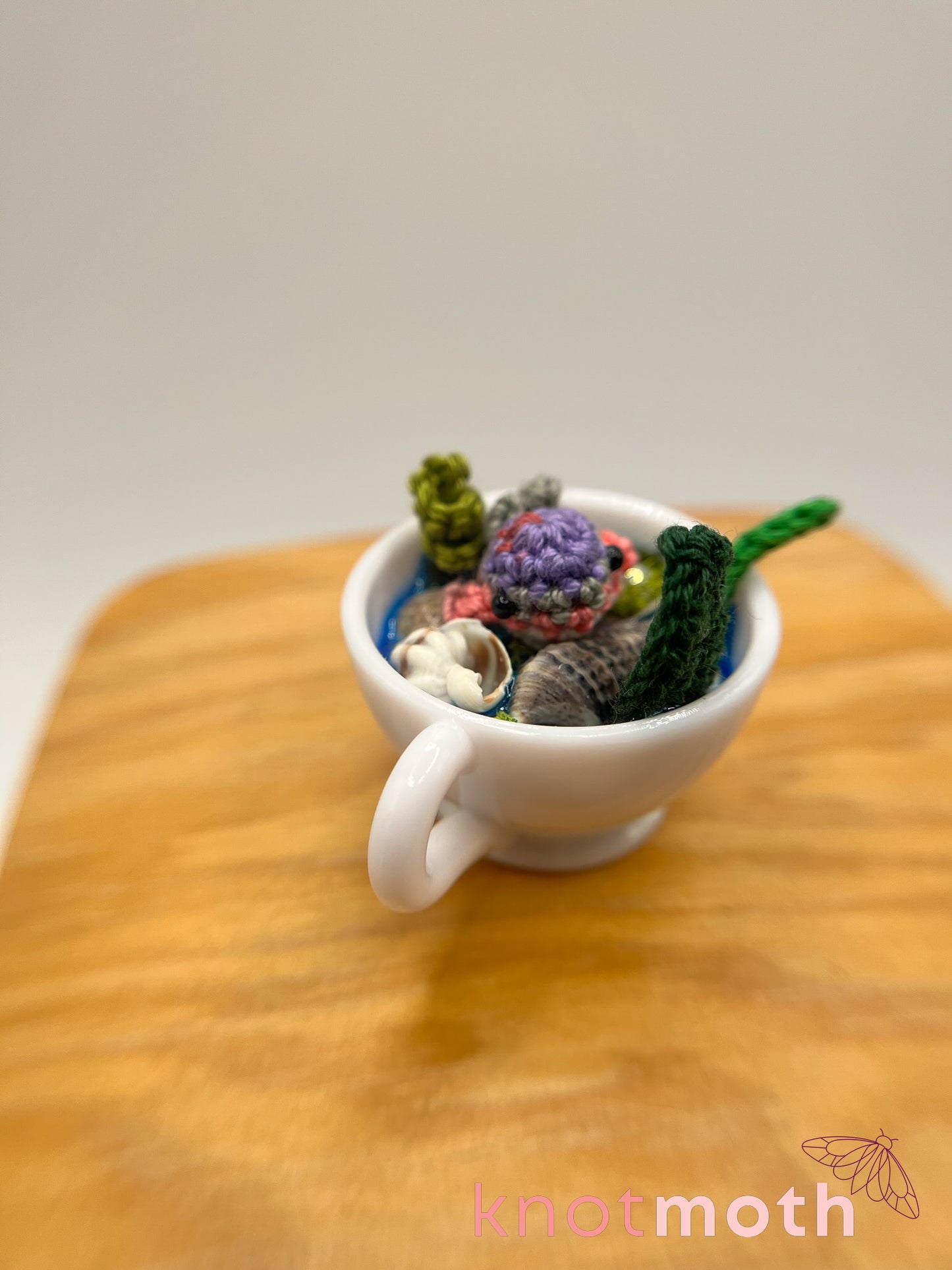 lapsang whale micro crochet teacup trinket