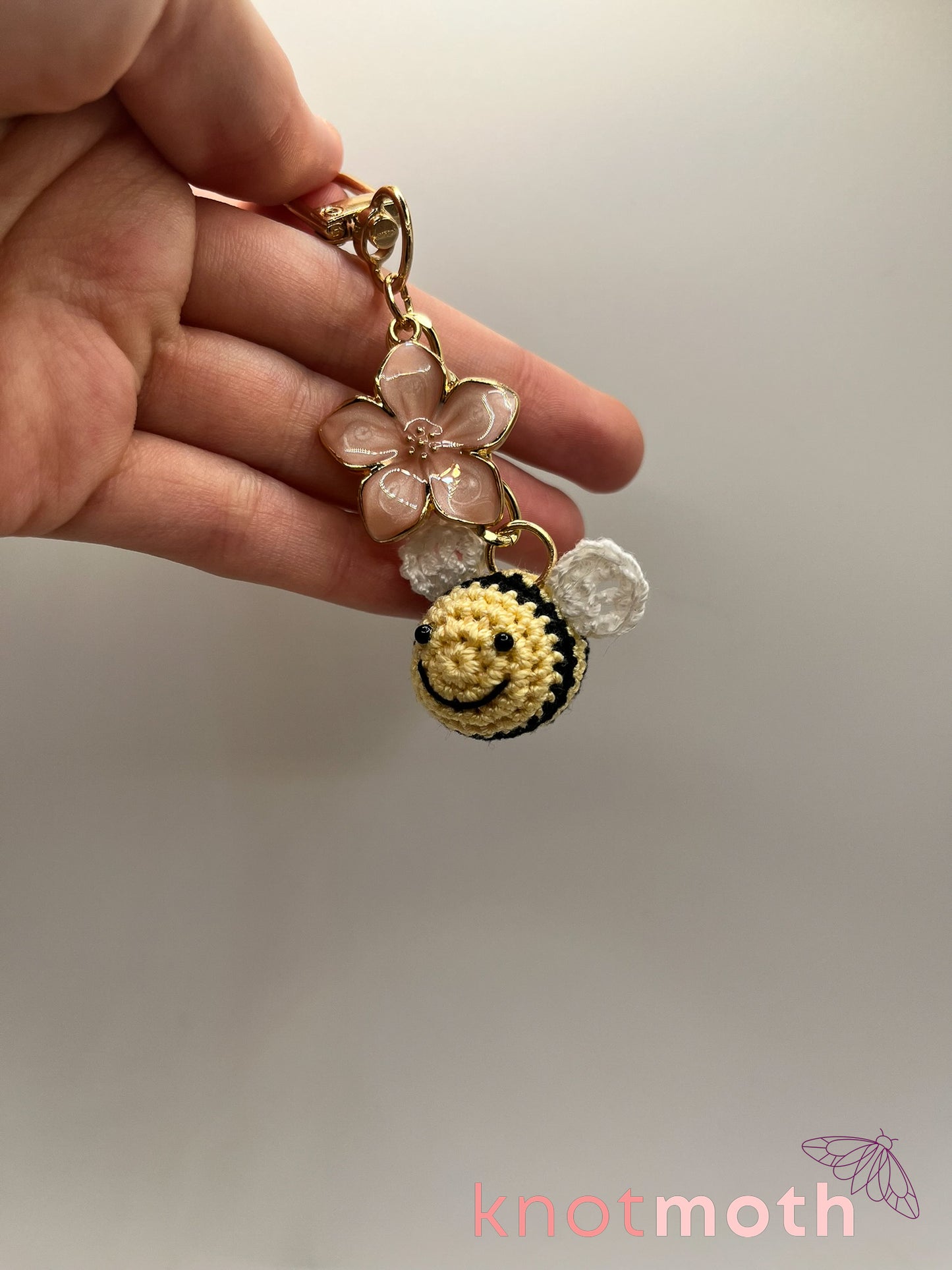 blakely bee micro crochet keychain