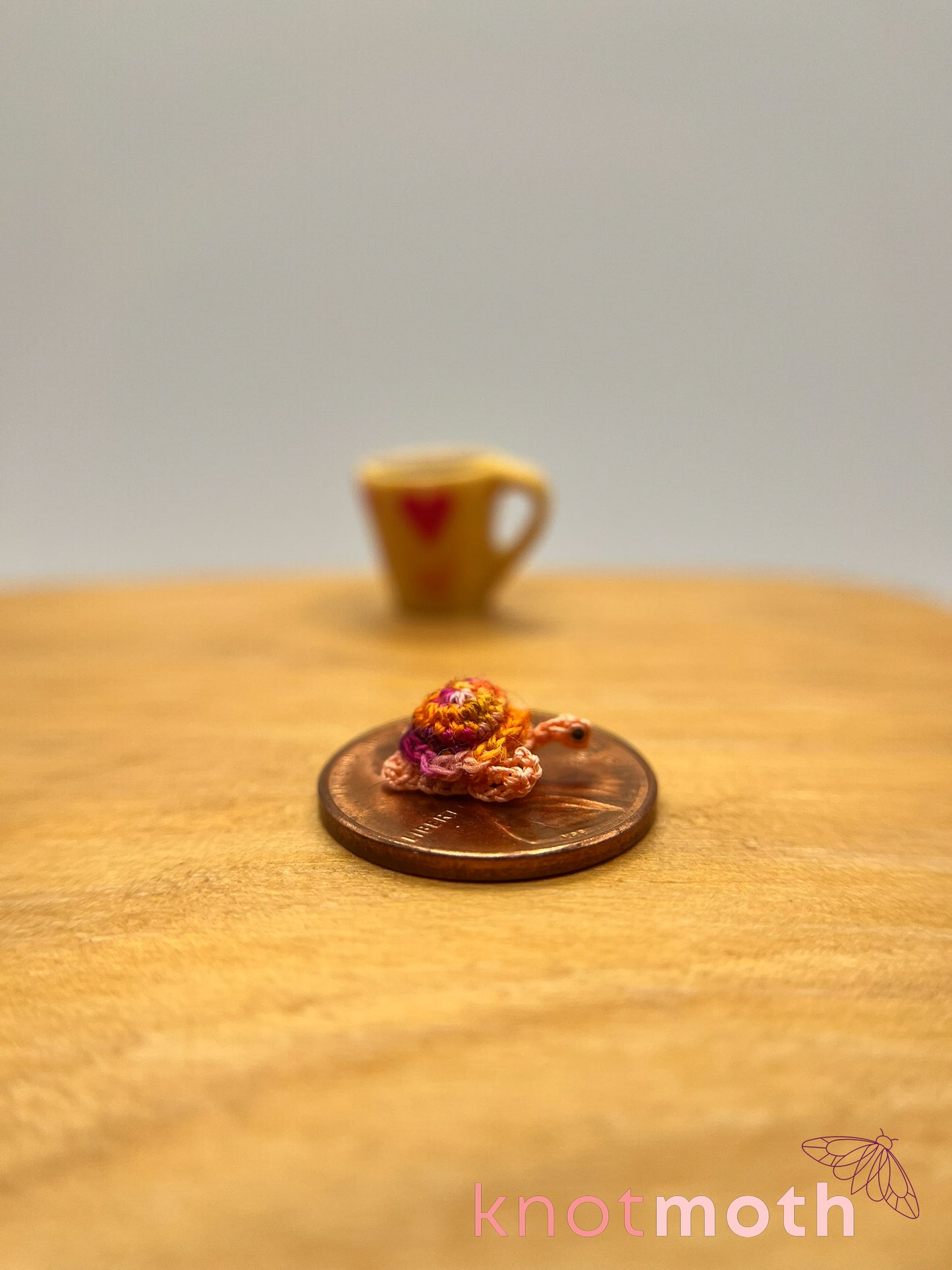 tang turtle micro crochet mug trinket