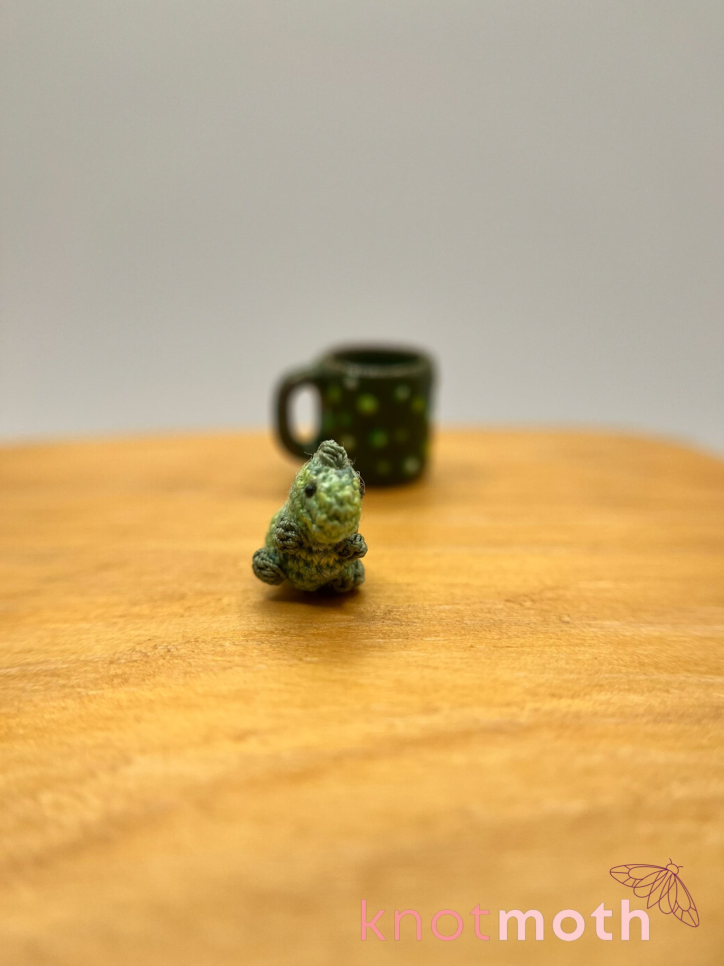 matcha green tea-rex micro crochet mug trinket