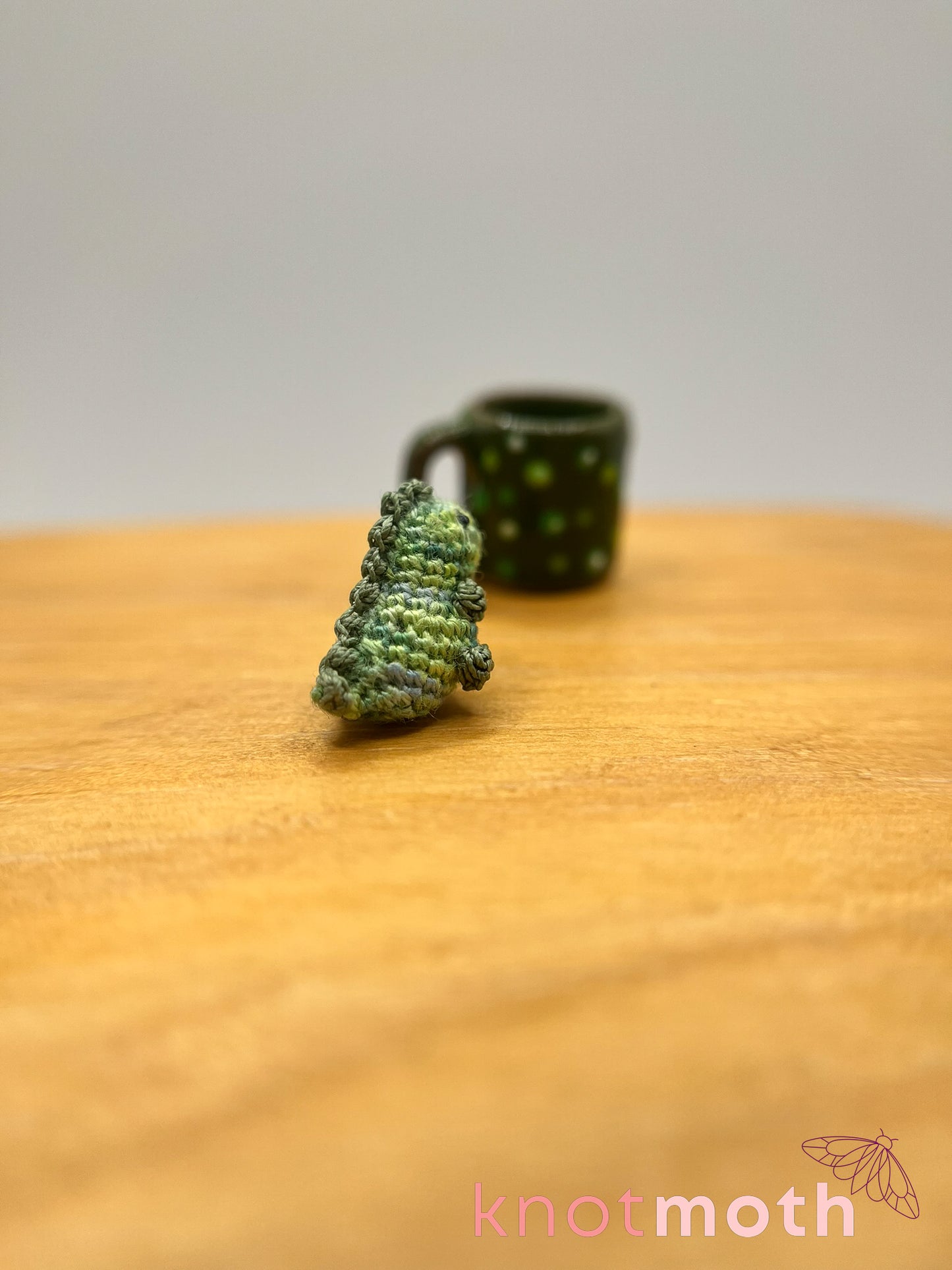 matcha green tea-rex micro crochet mug trinket