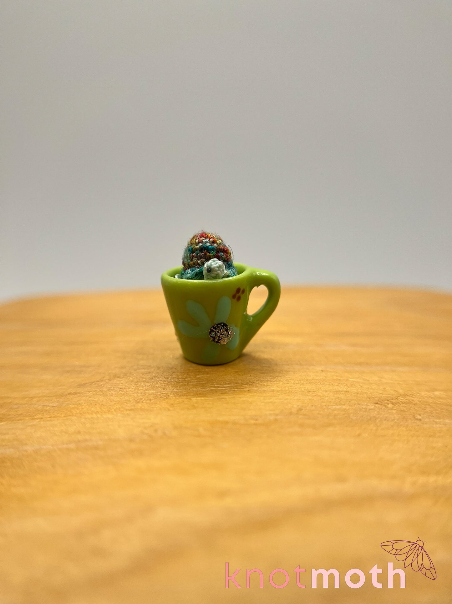 terra turtle micro crochet mug trinket