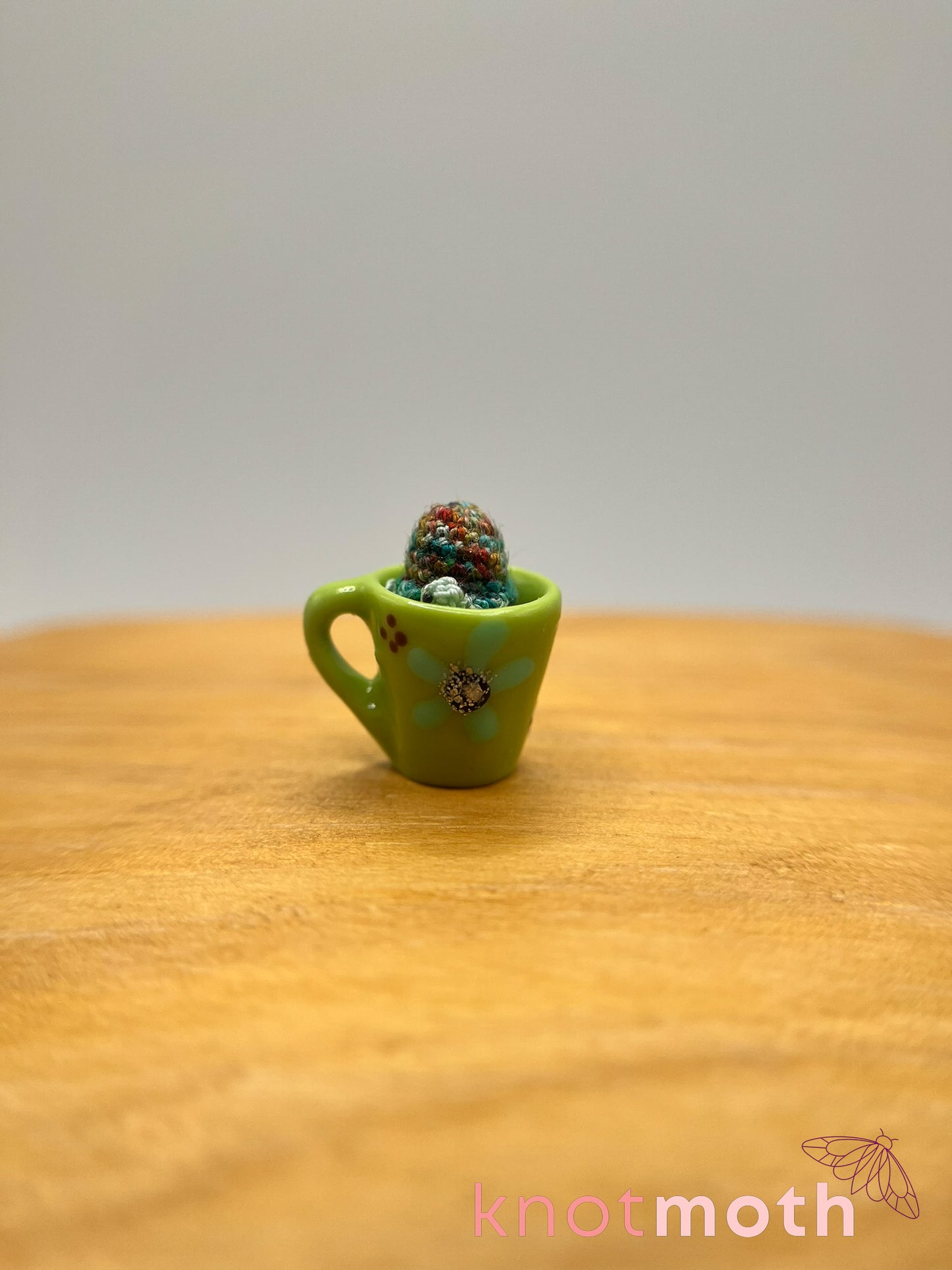 terra turtle micro crochet mug trinket