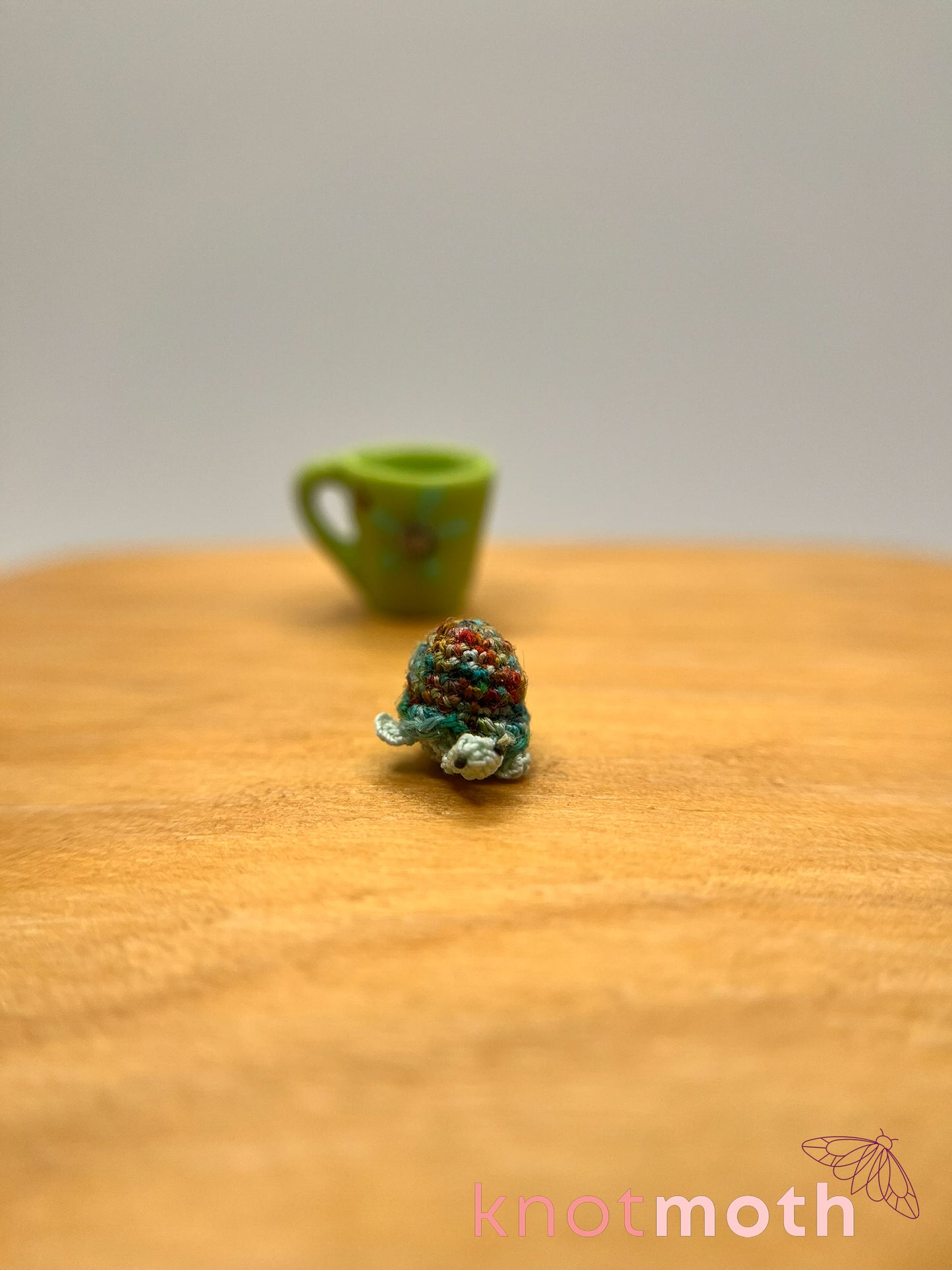 terra turtle micro crochet mug trinket