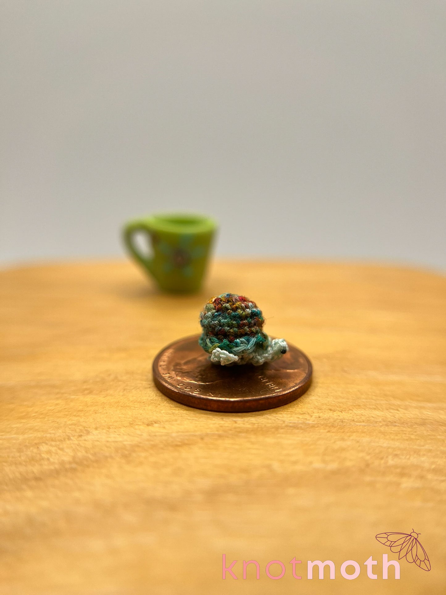 terra turtle micro crochet mug trinket