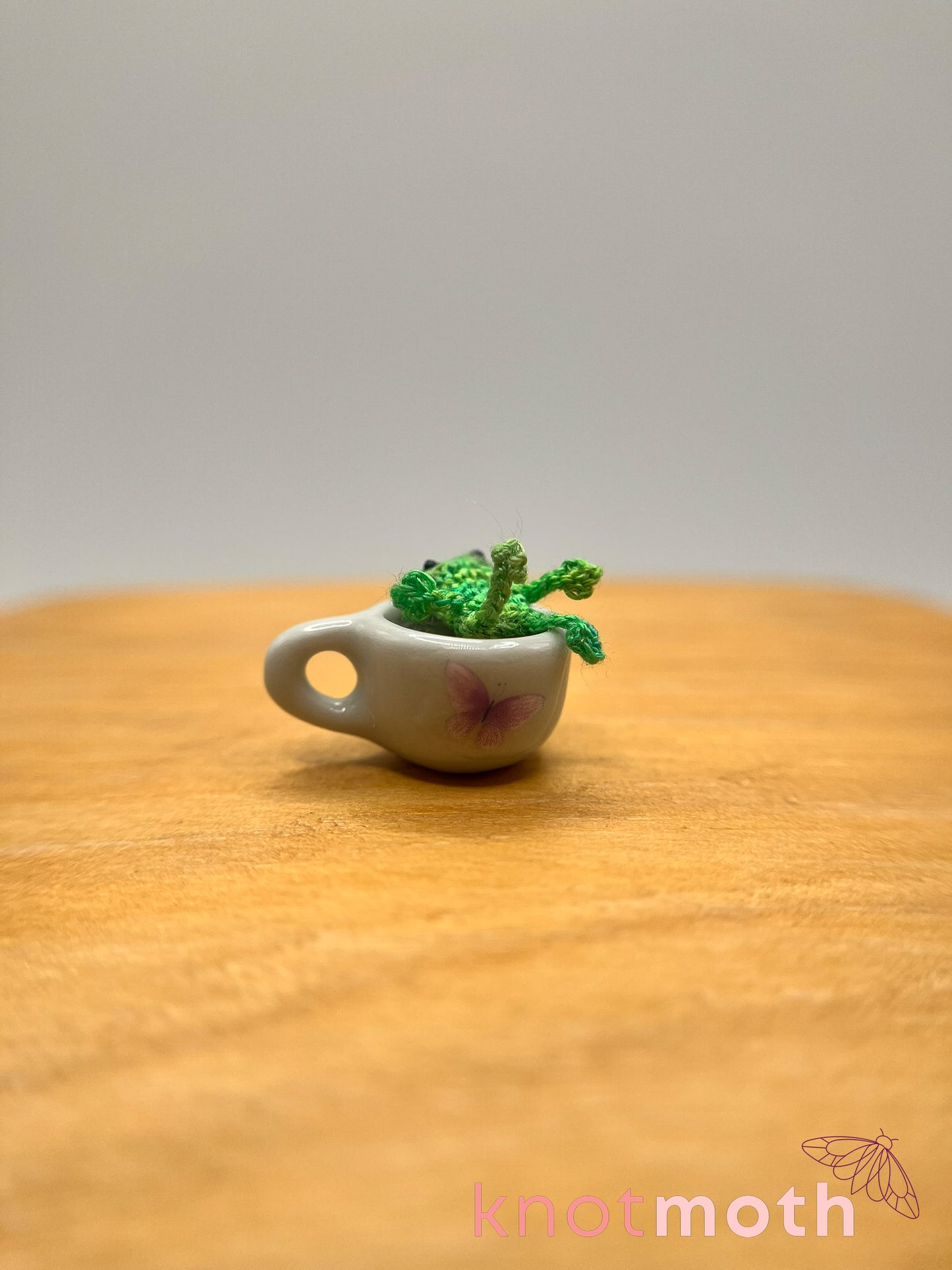 hopscotch frog micro crochet mug trinket