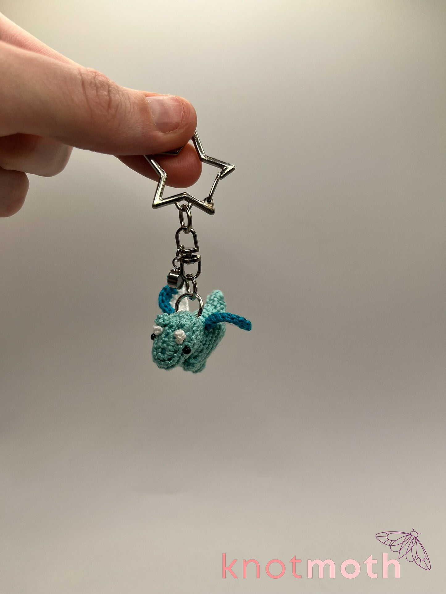 darcy dinosaur micro crochet keychain