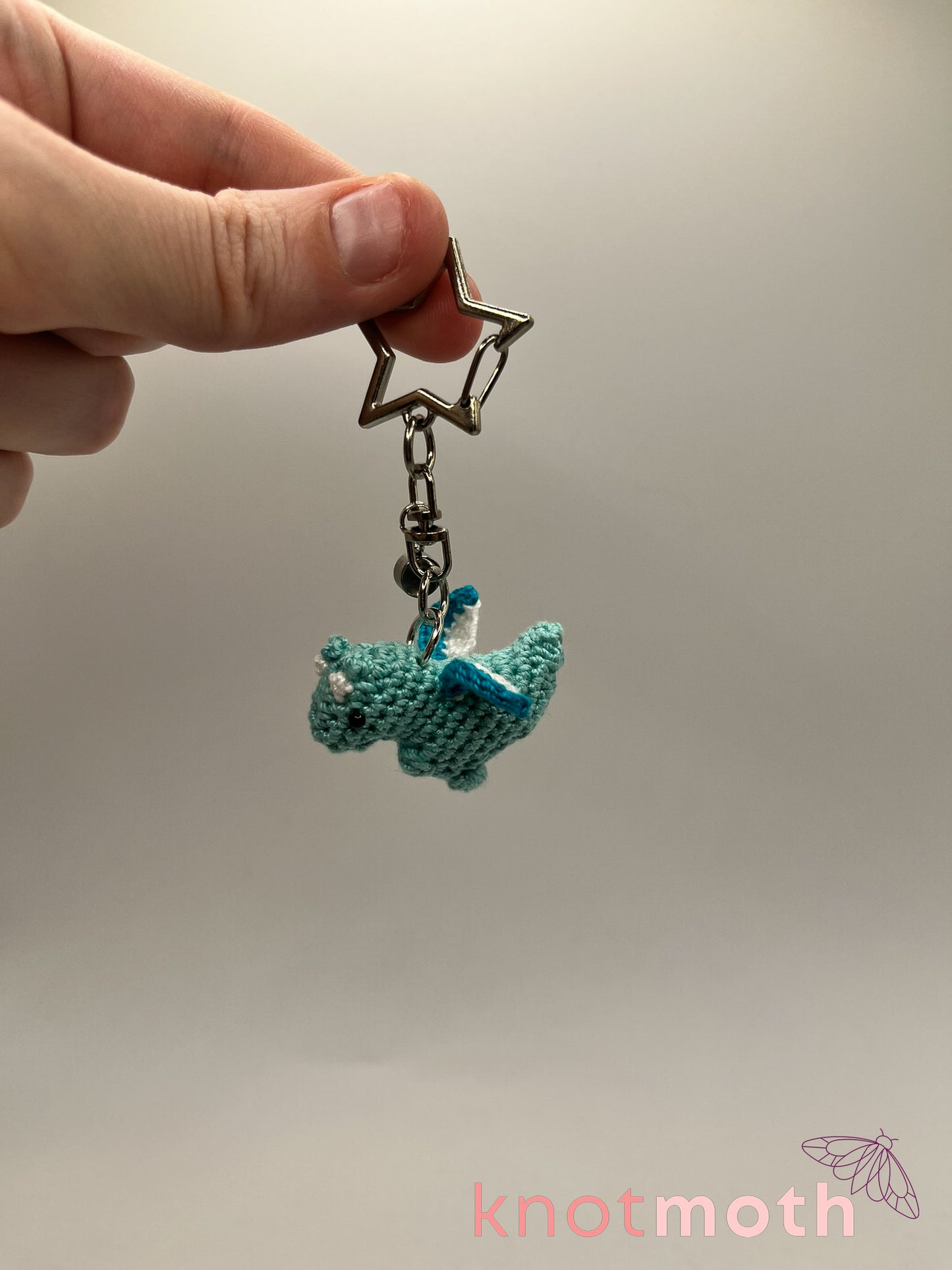 darcy dinosaur micro crochet keychain
