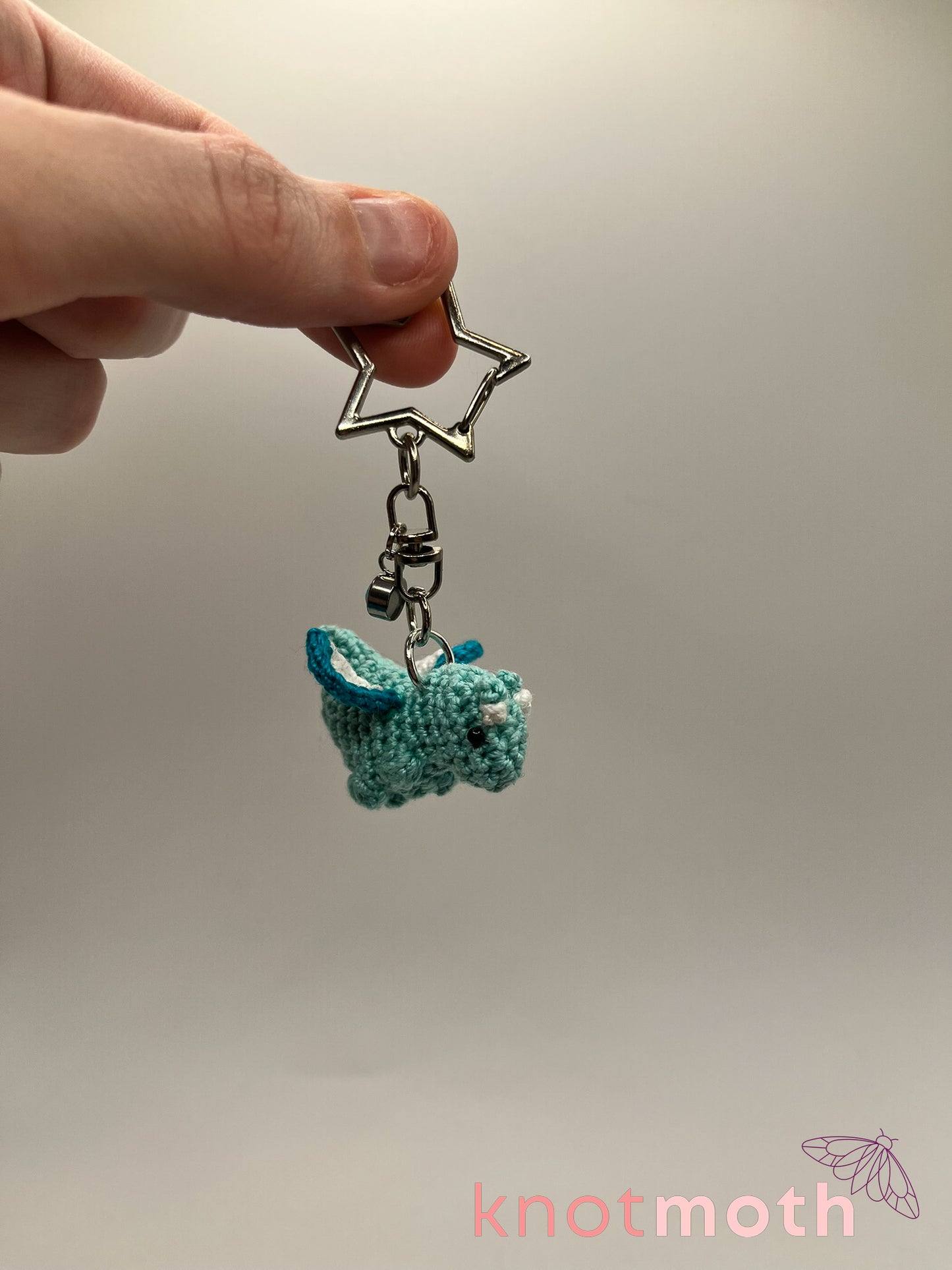 darcy dinosaur micro crochet keychain