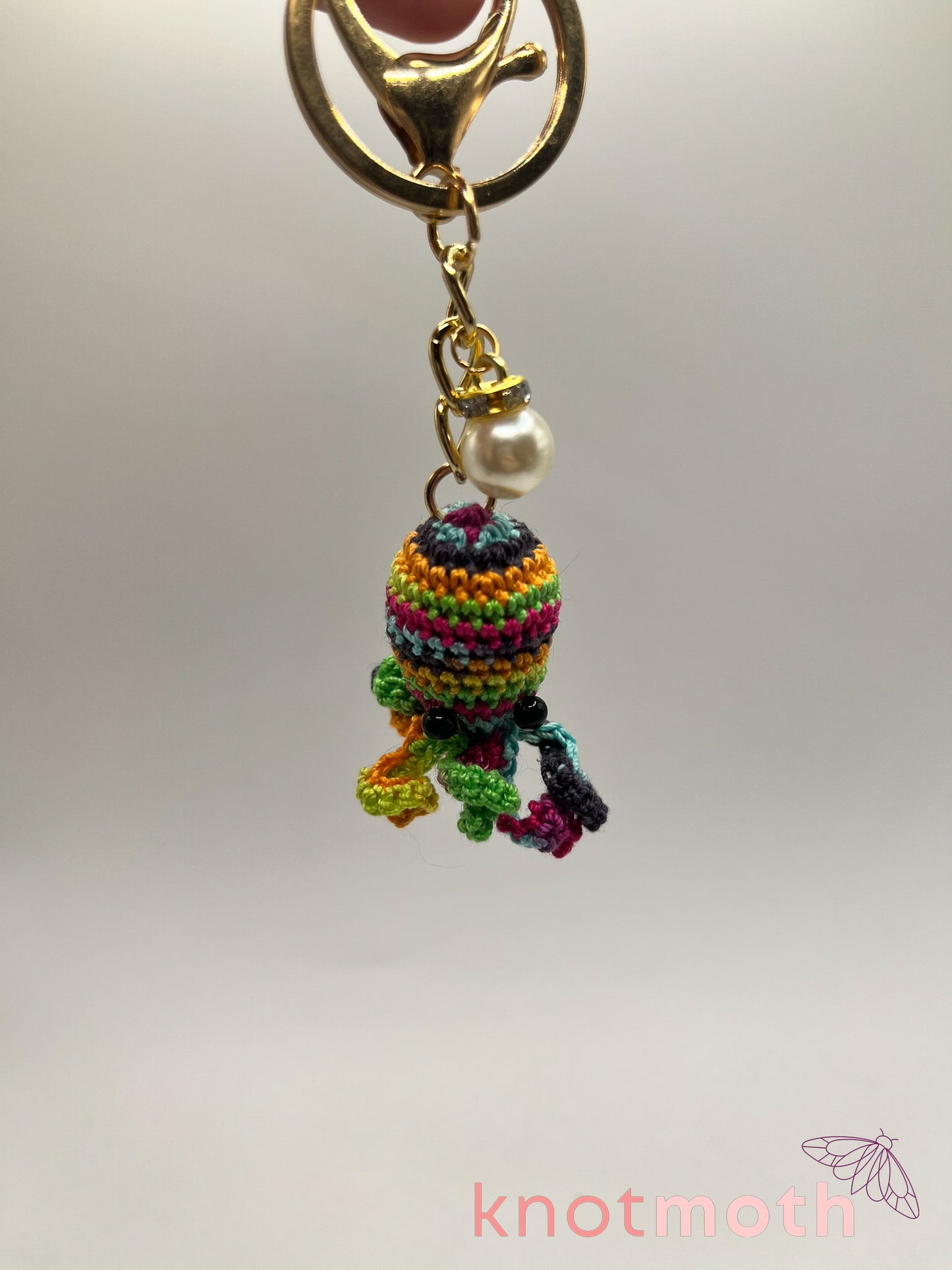triton octopus micro crochet keychain