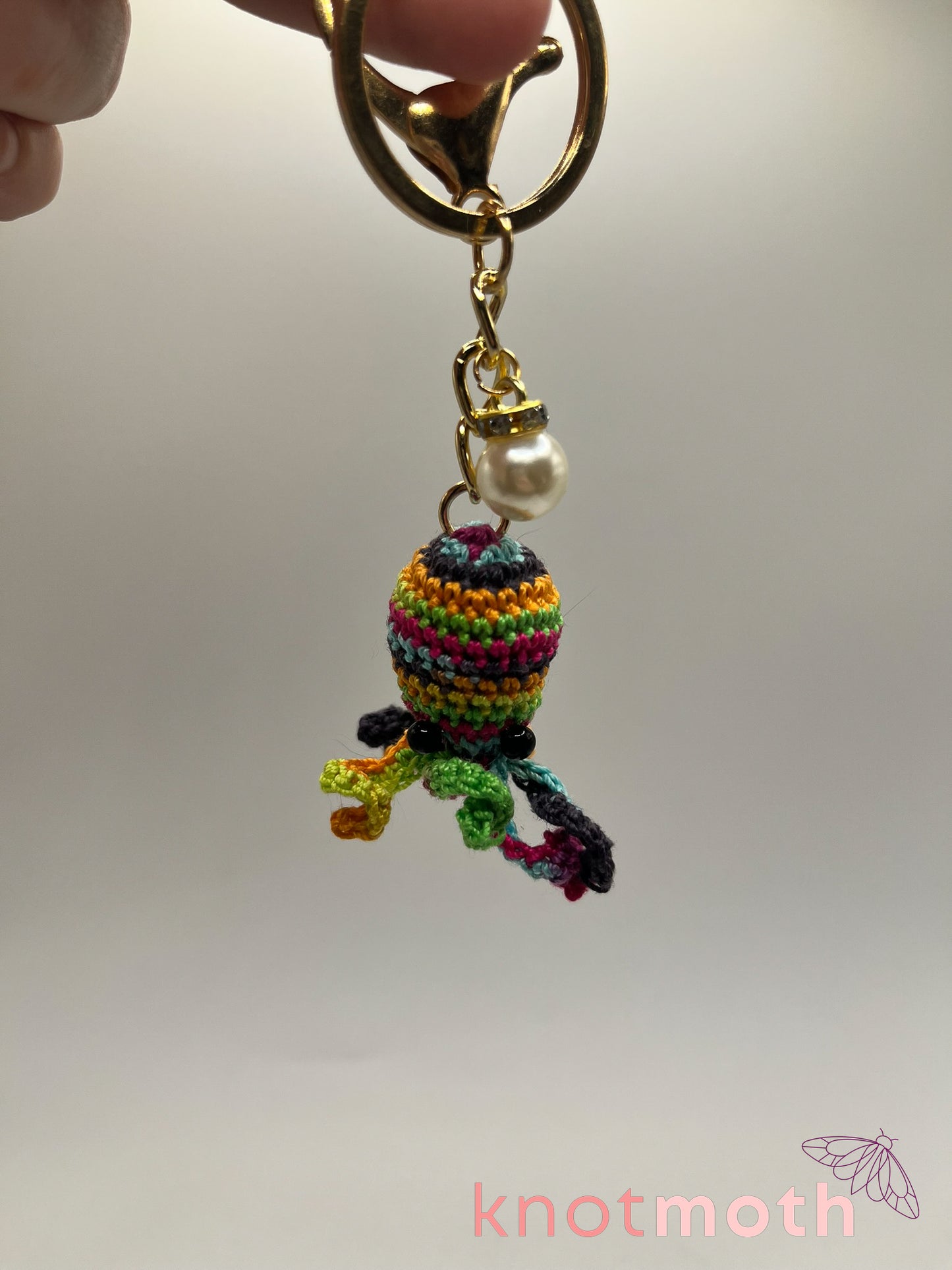 triton octopus micro crochet keychain