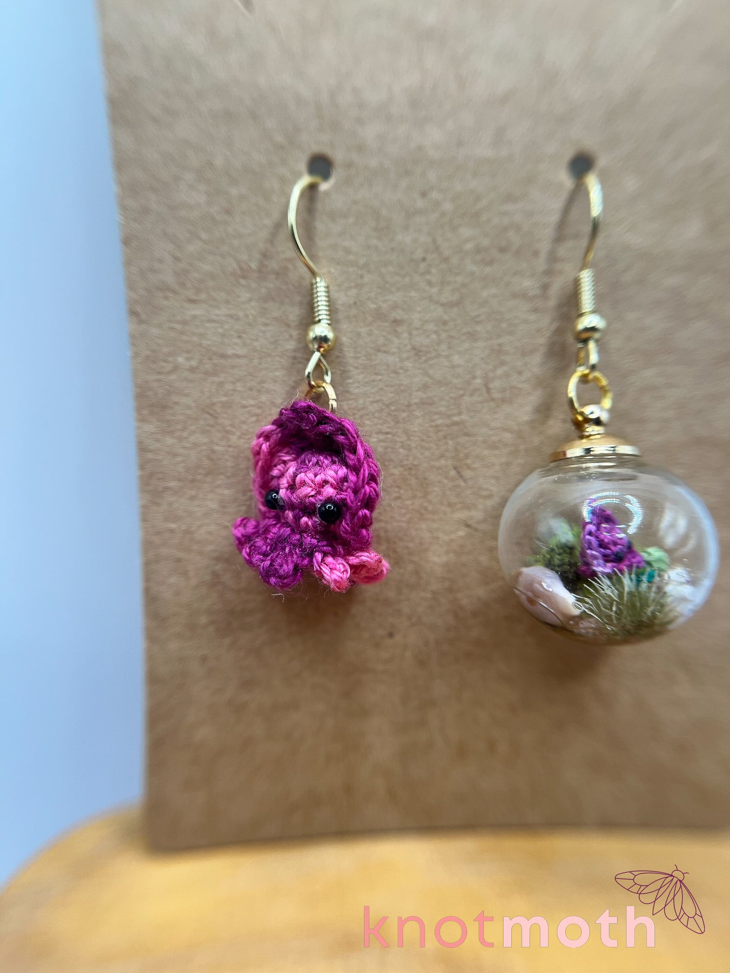 squid micro crochet earrings