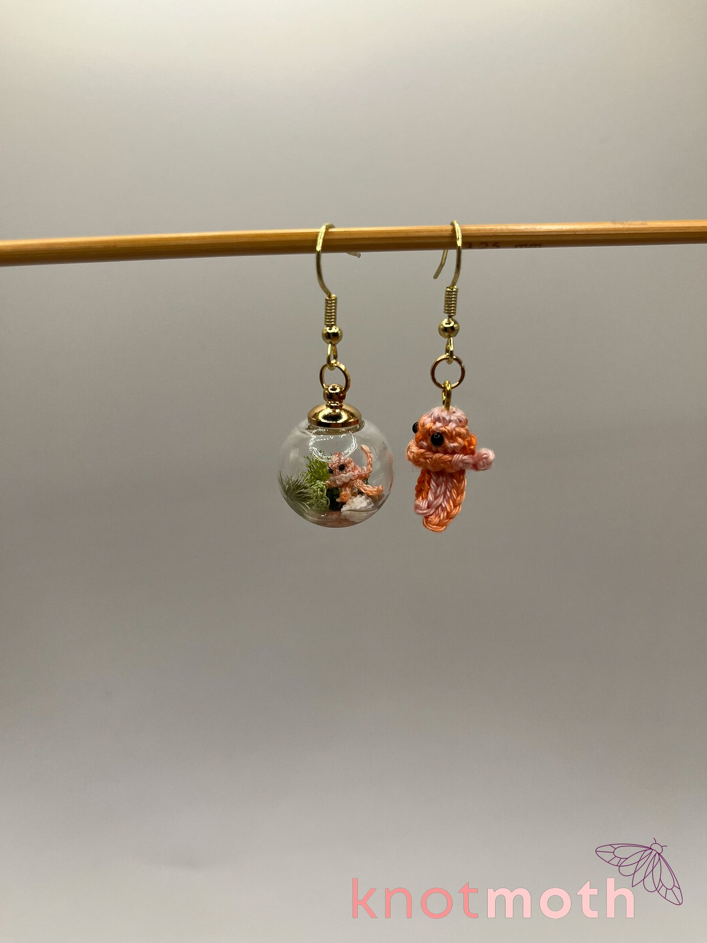 jellyfish micro crochet earrings