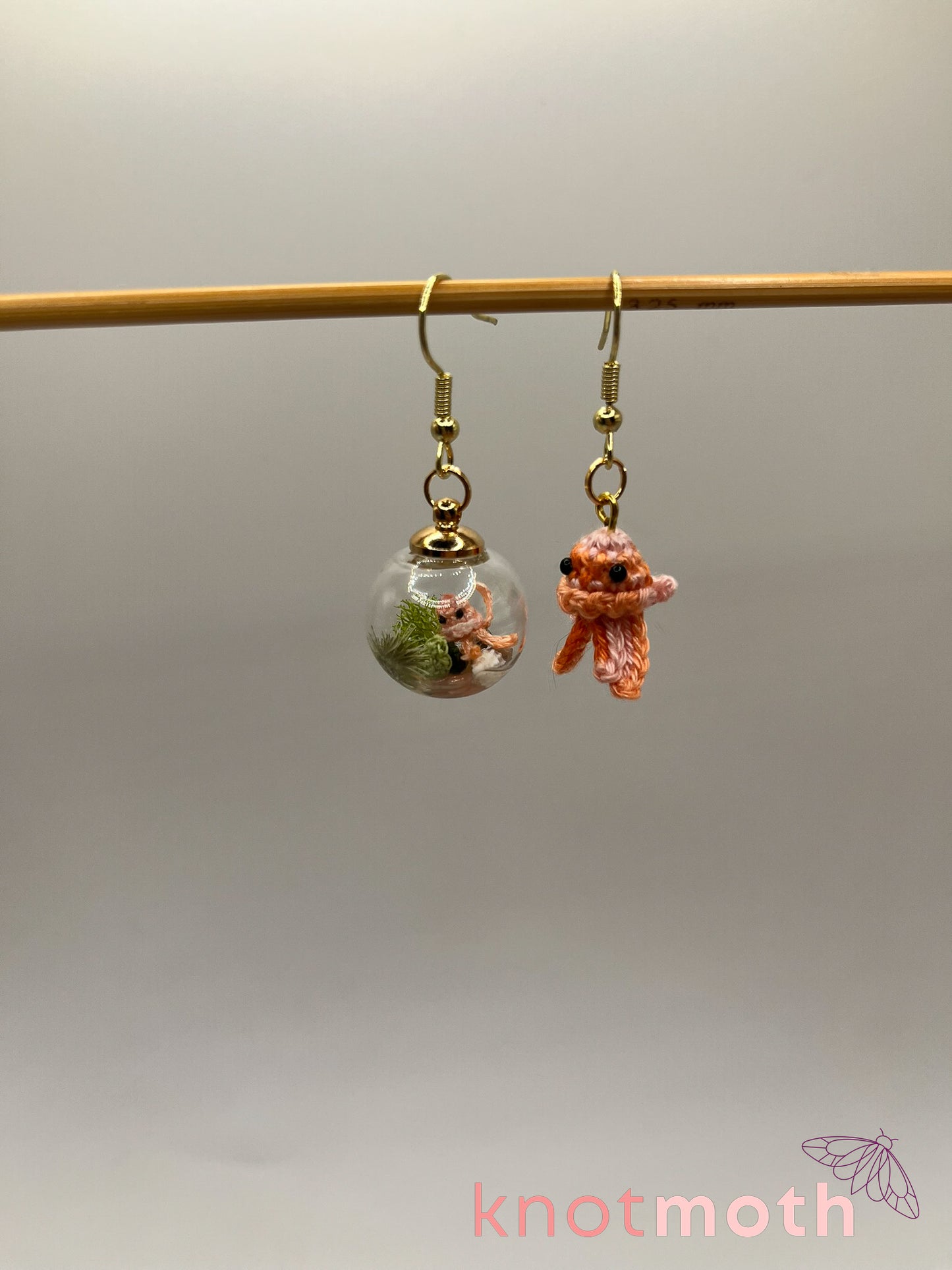 jellyfish micro crochet earrings