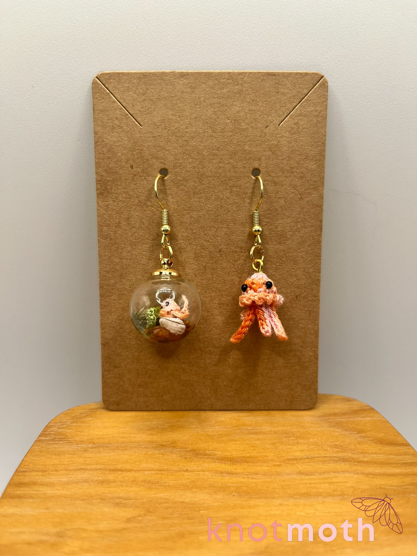 jellyfish micro crochet earrings
