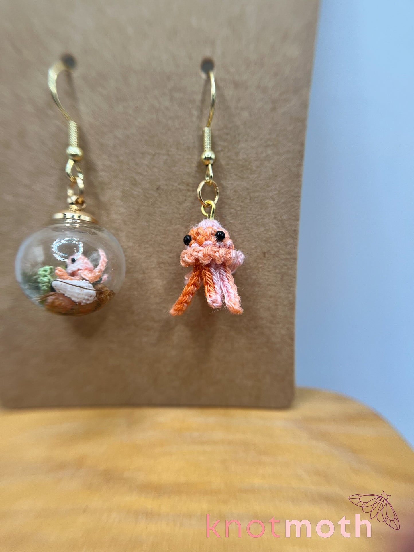 jellyfish micro crochet earrings