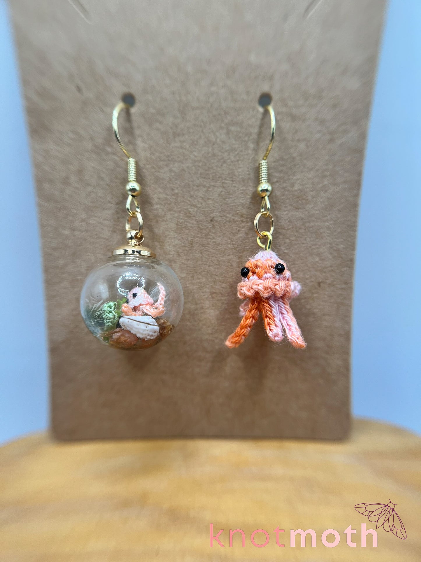 jellyfish micro crochet earrings