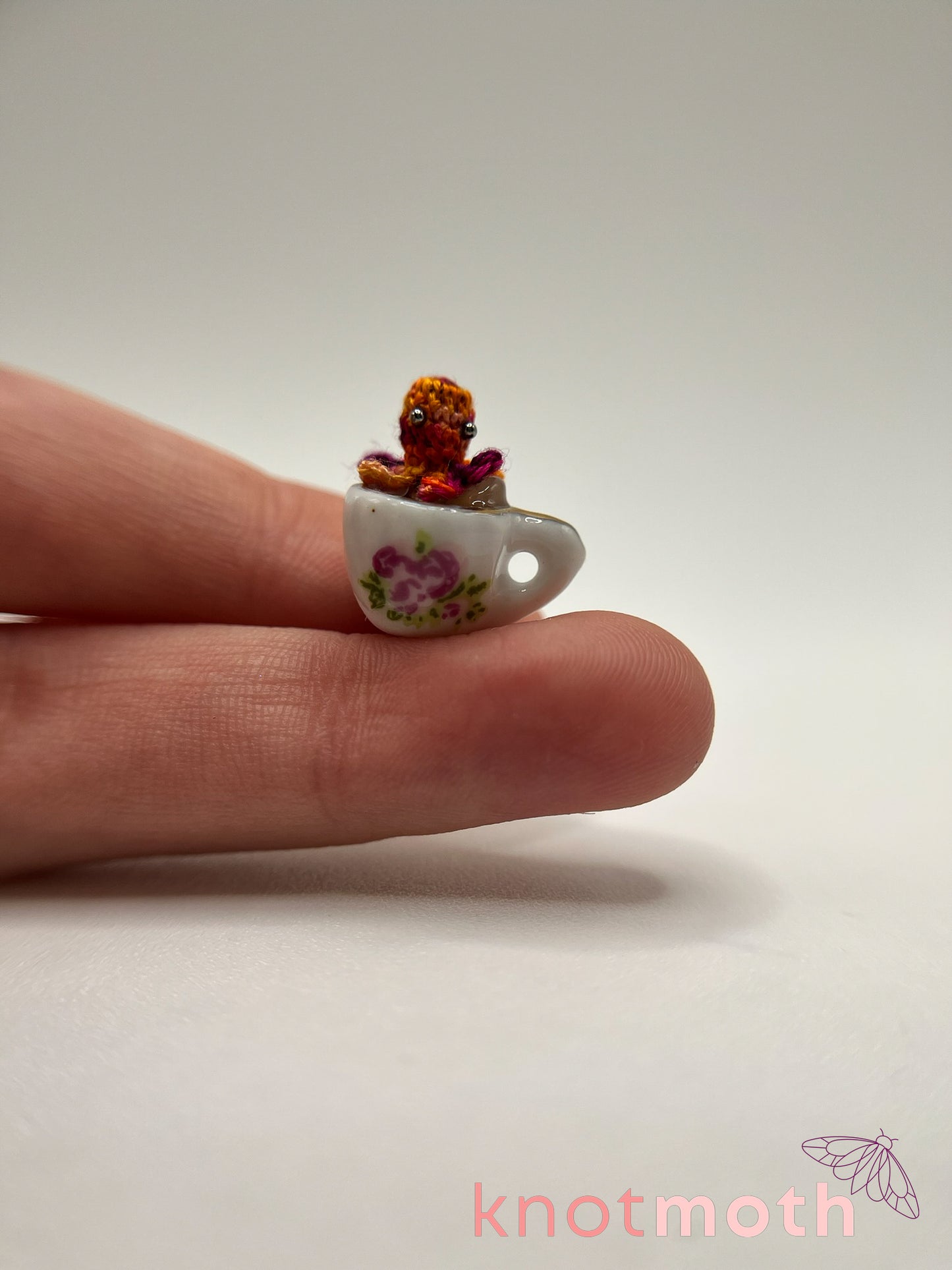 obie octopus micro crochet teacup trinket