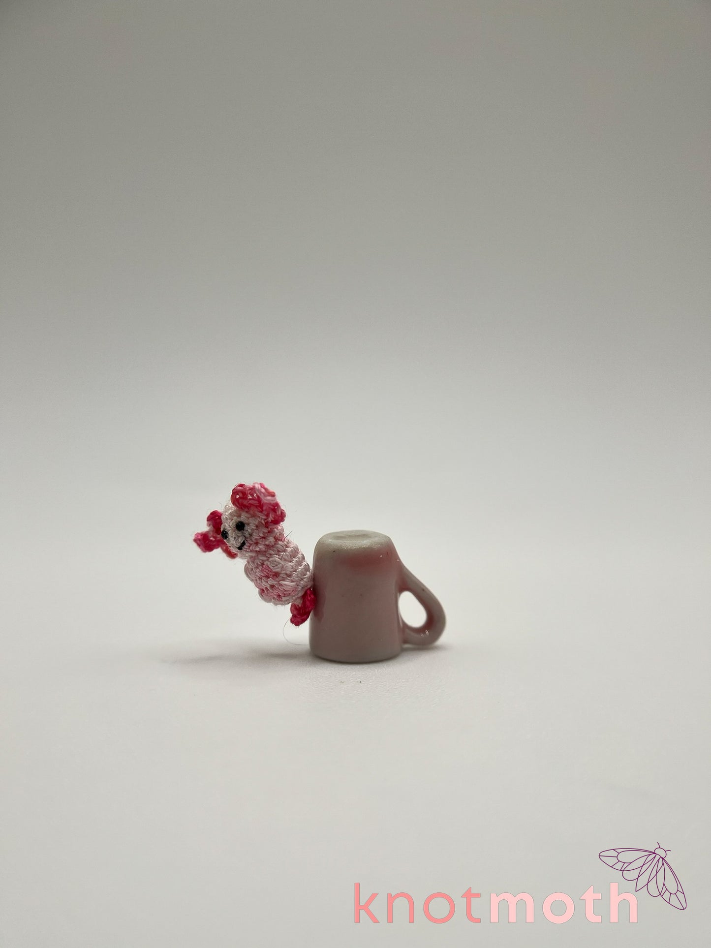 agatha axolotl micro crochet mug trinket