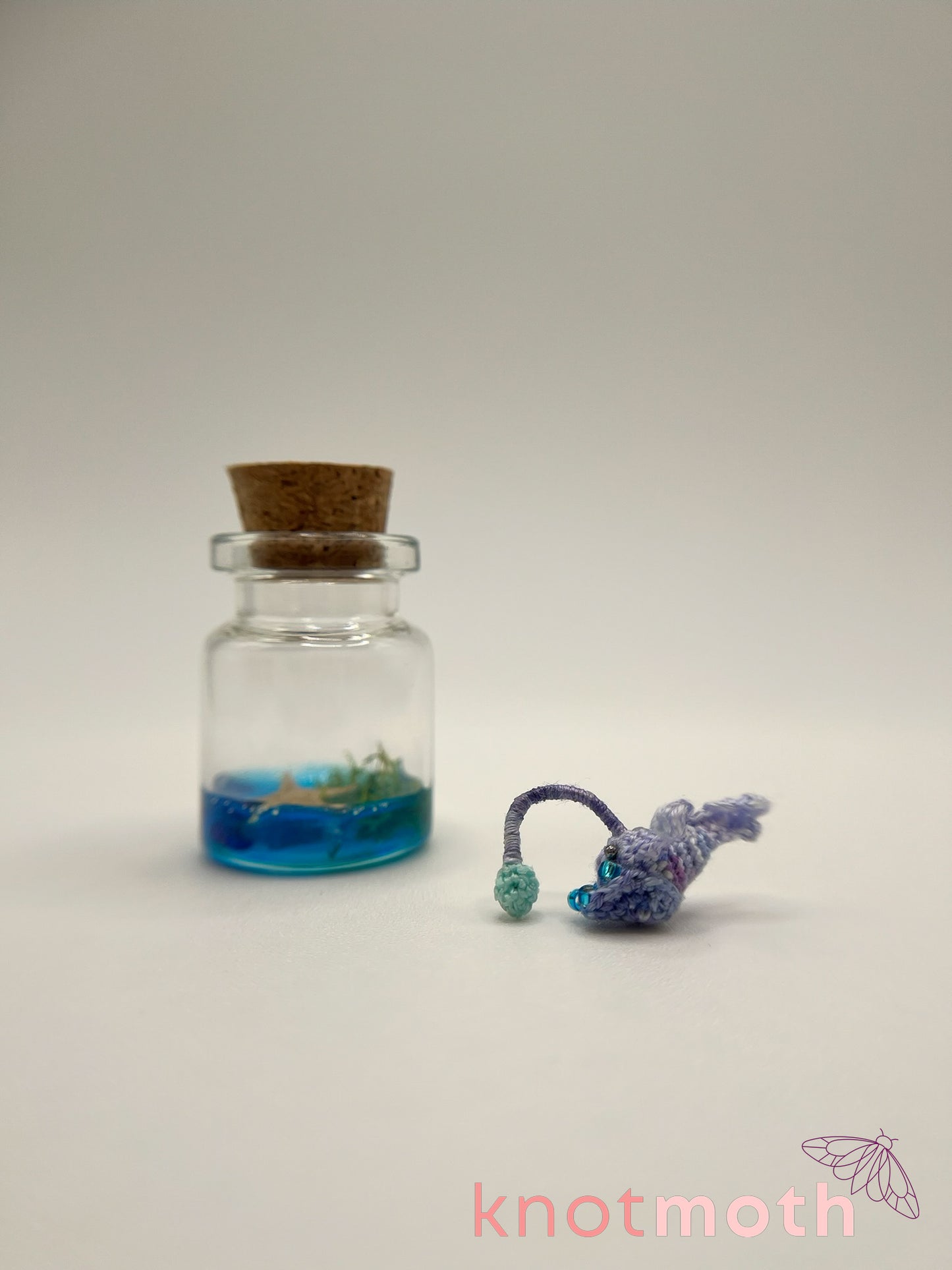 asher anglerfish glow-in-the-dark micro crochet jar