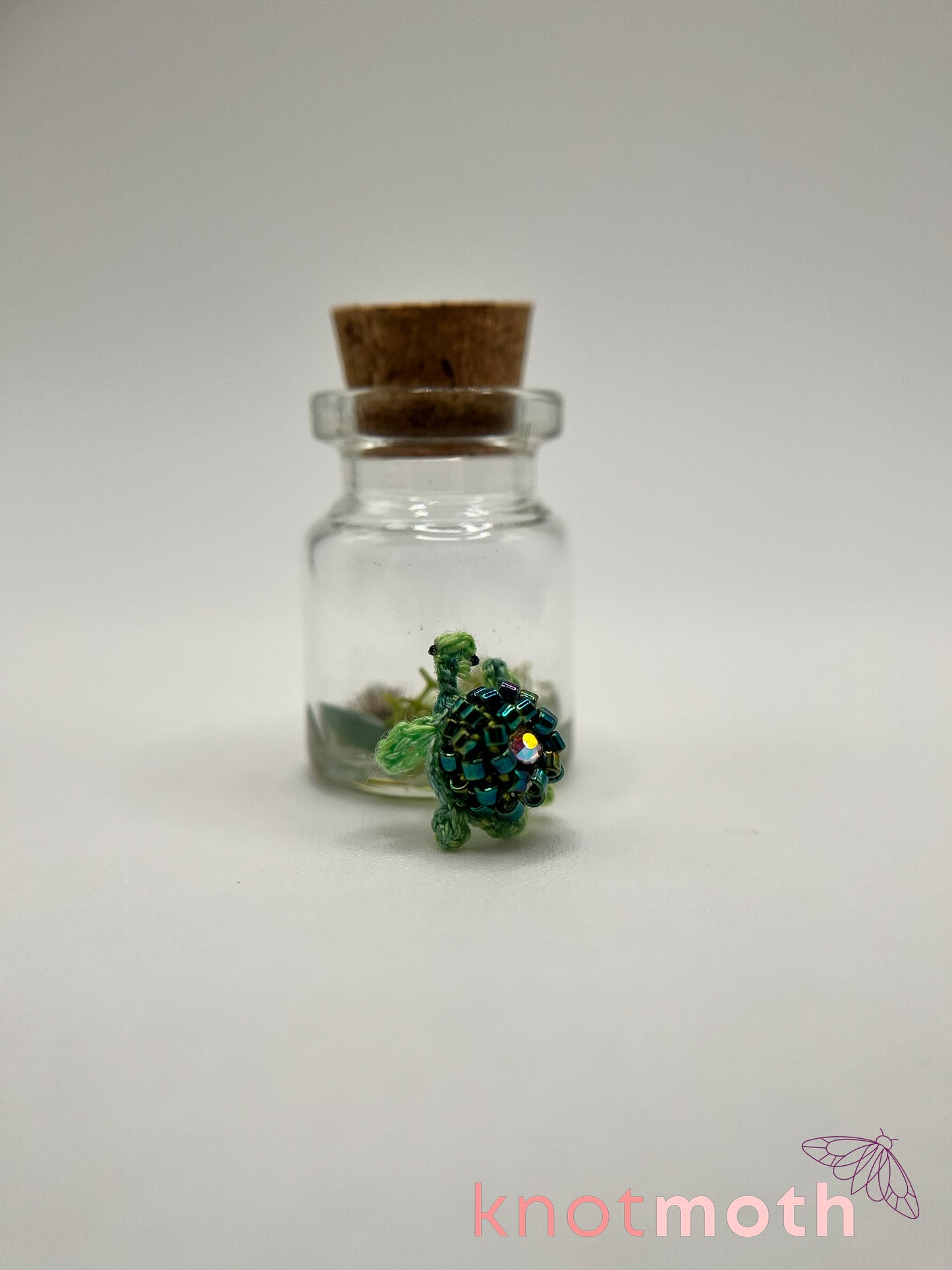 tiffany turtle micro crochet aquarium jar